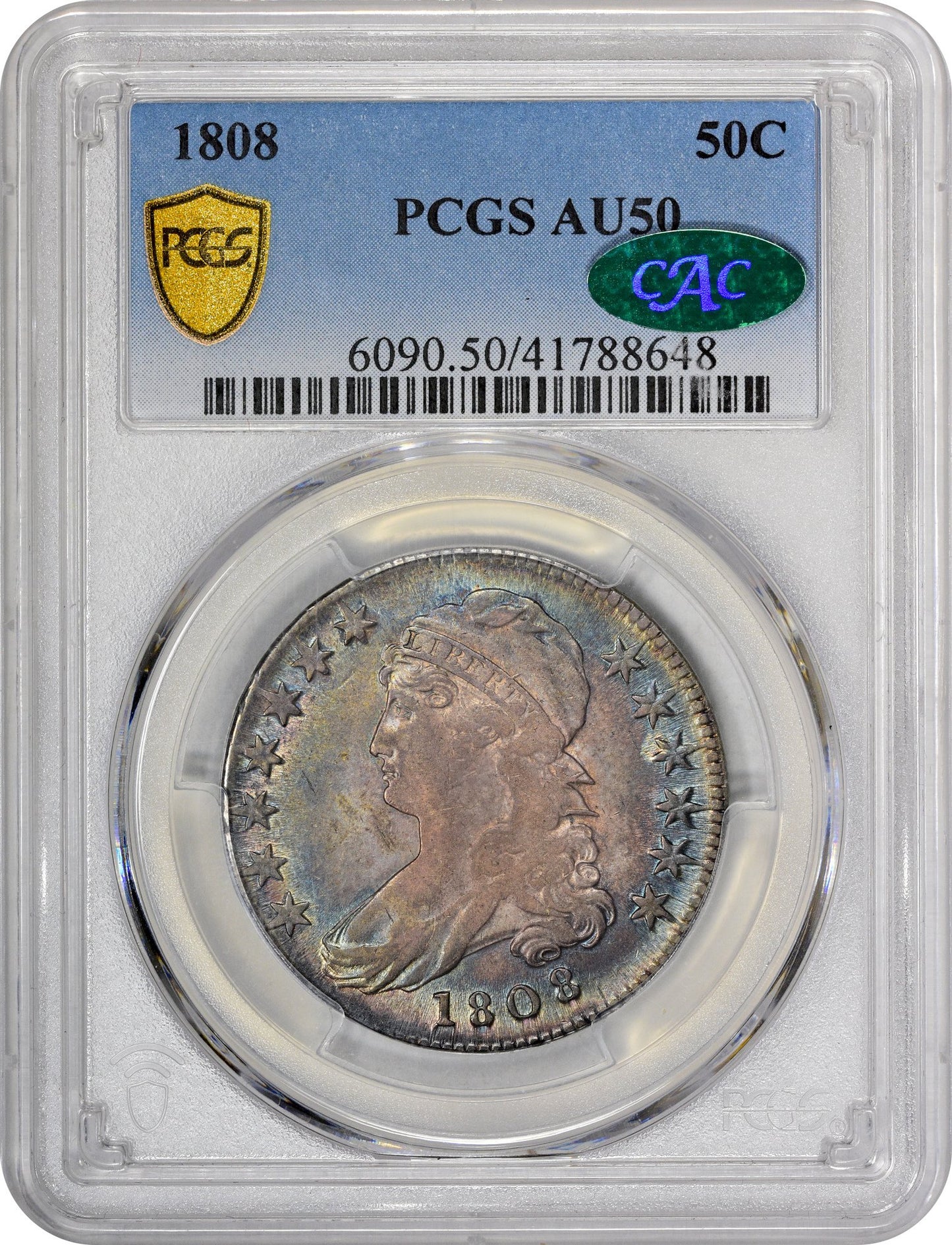 1808 50C AU50 PCGS CAC - Paradime Coins | PCGS NGC CACG CAC Rare US Numismatic Coins For Sale