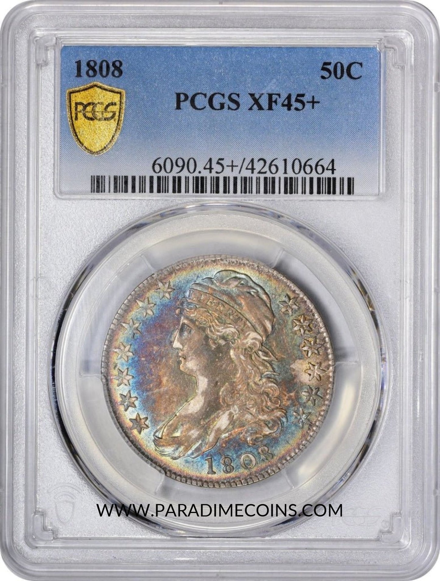 1808 50C XF45+ PCGS - Paradime Coins | PCGS NGC CACG CAC Rare US Numismatic Coins For Sale