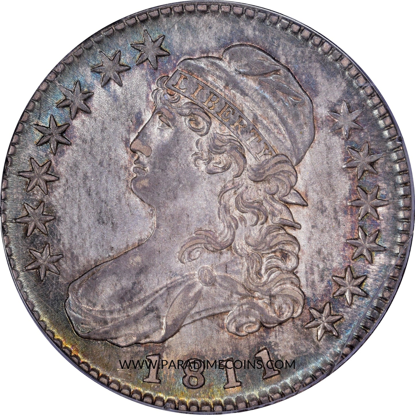 1811 50C SMALL 8 AU55 PCGS RATTLER GOLD CAC - Paradime Coins | PCGS NGC CACG CAC Rare US Numismatic Coins For Sale