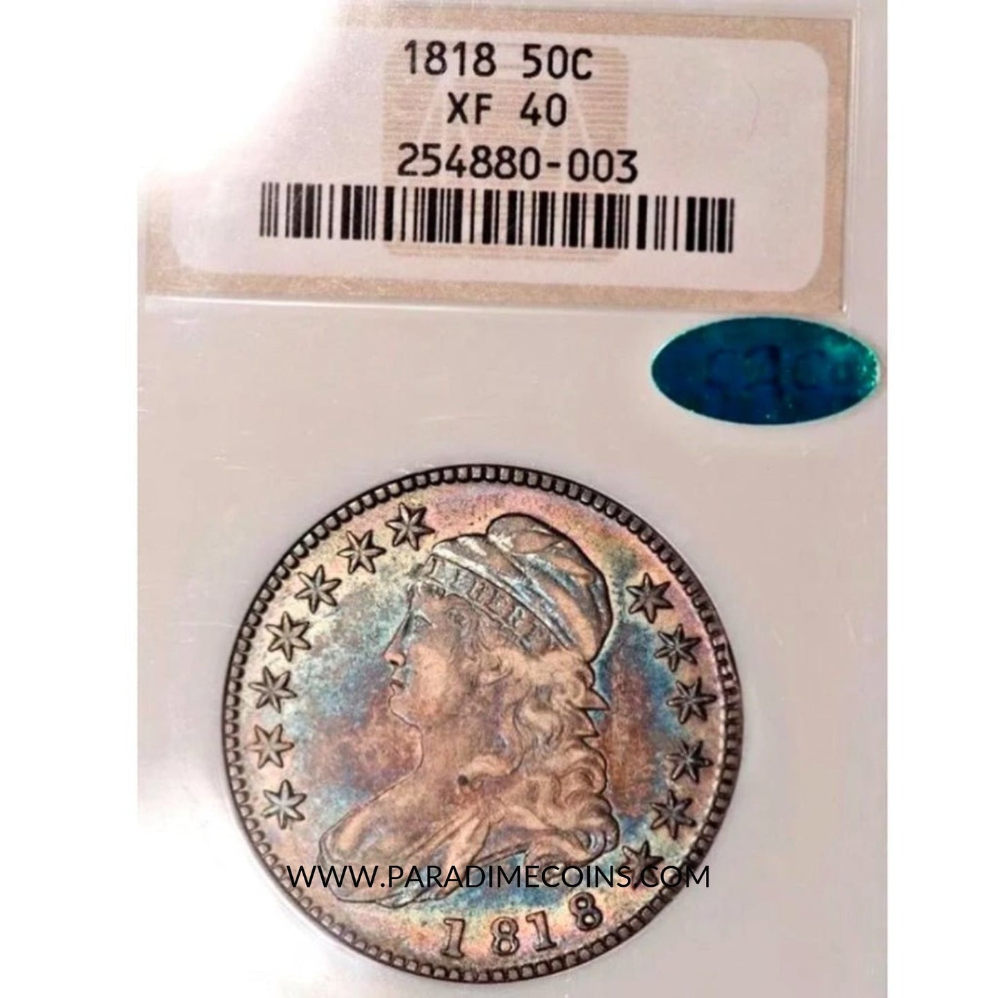 1818 50C XF40 NGC CAC - Paradime Coins | PCGS NGC CACG CAC Rare US Numismatic Coins For Sale