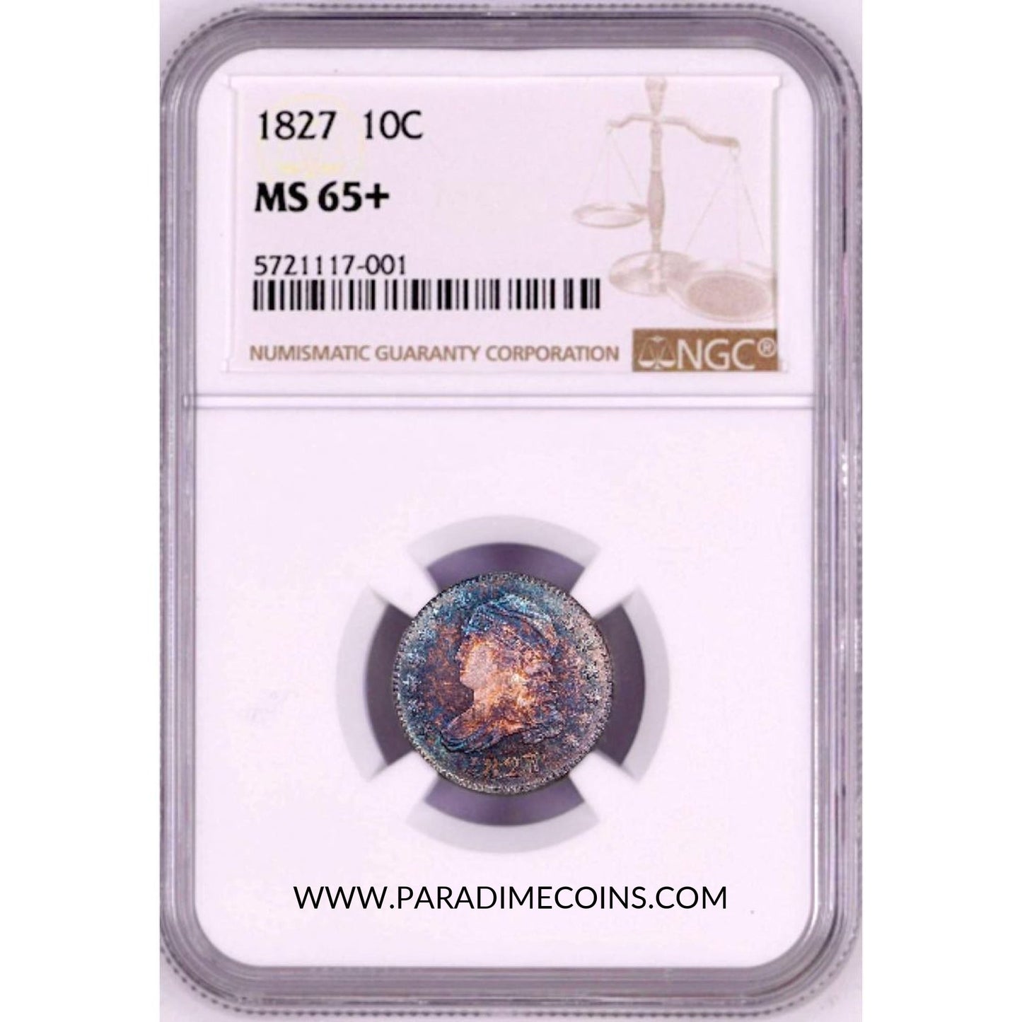 1827 10C MS65+ NGC - Paradime Coins | PCGS NGC CACG CAC Rare US Numismatic Coins For Sale