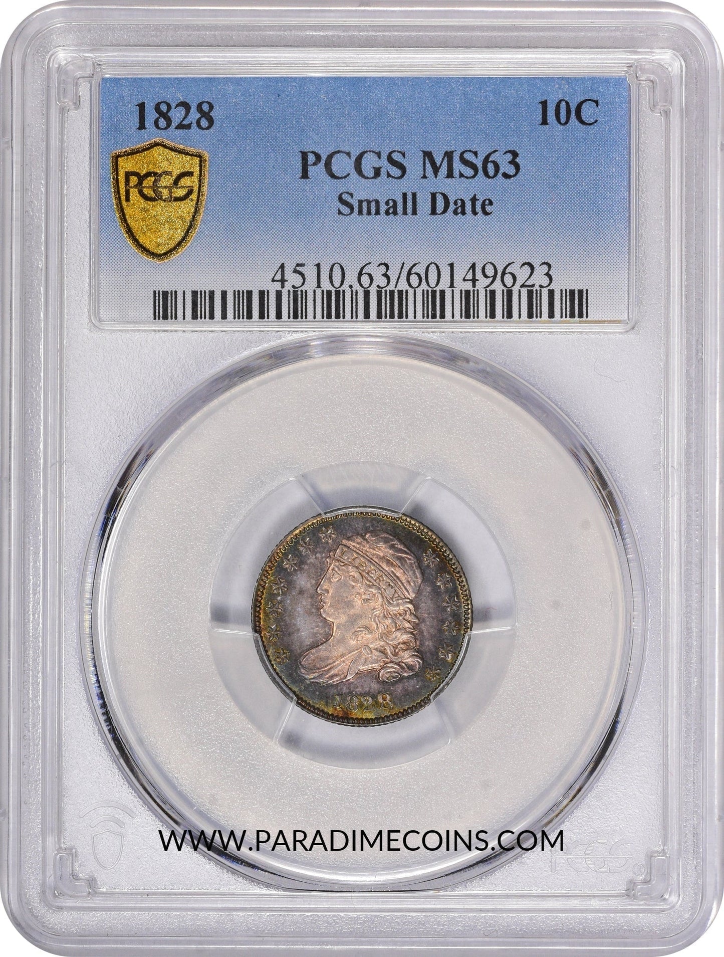 1828 10C SMALL DATE MS63 PCGS - Paradime Coins | PCGS NGC CACG CAC Rare US Numismatic Coins For Sale