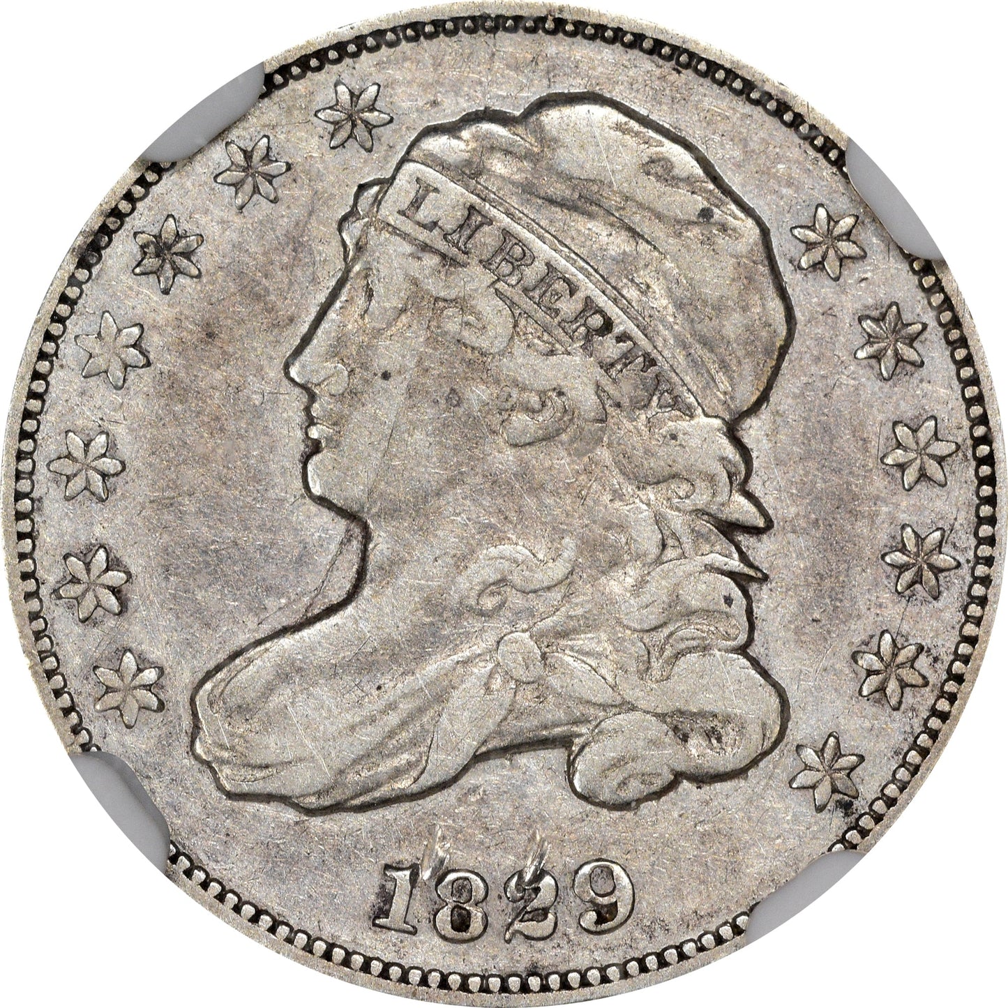 1829 10C CURL BASE 2 VF30 NGC - Paradime Coins | PCGS NGC CACG CAC Rare US Numismatic Coins For Sale