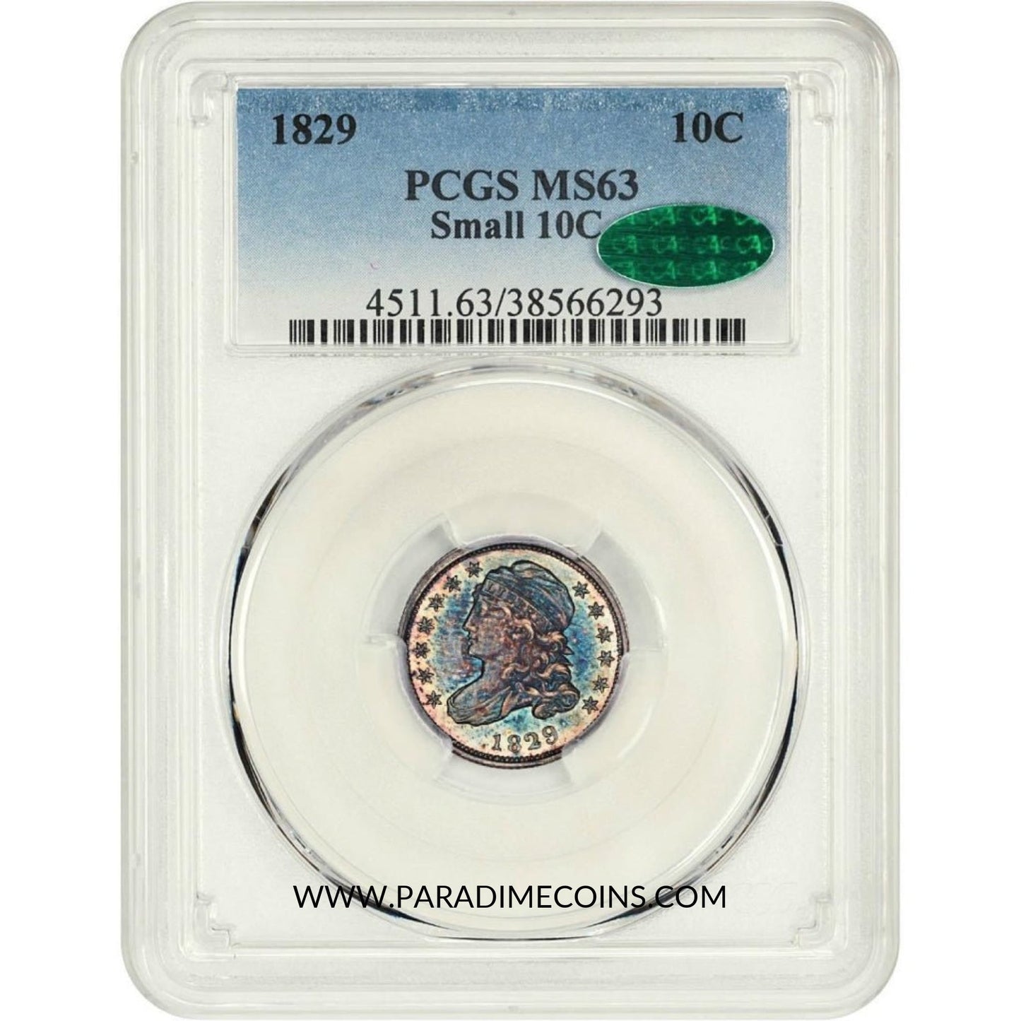 1829 10C MS63 Small PCGS CAC - Paradime Coins | PCGS NGC CACG CAC Rare US Numismatic Coins For Sale