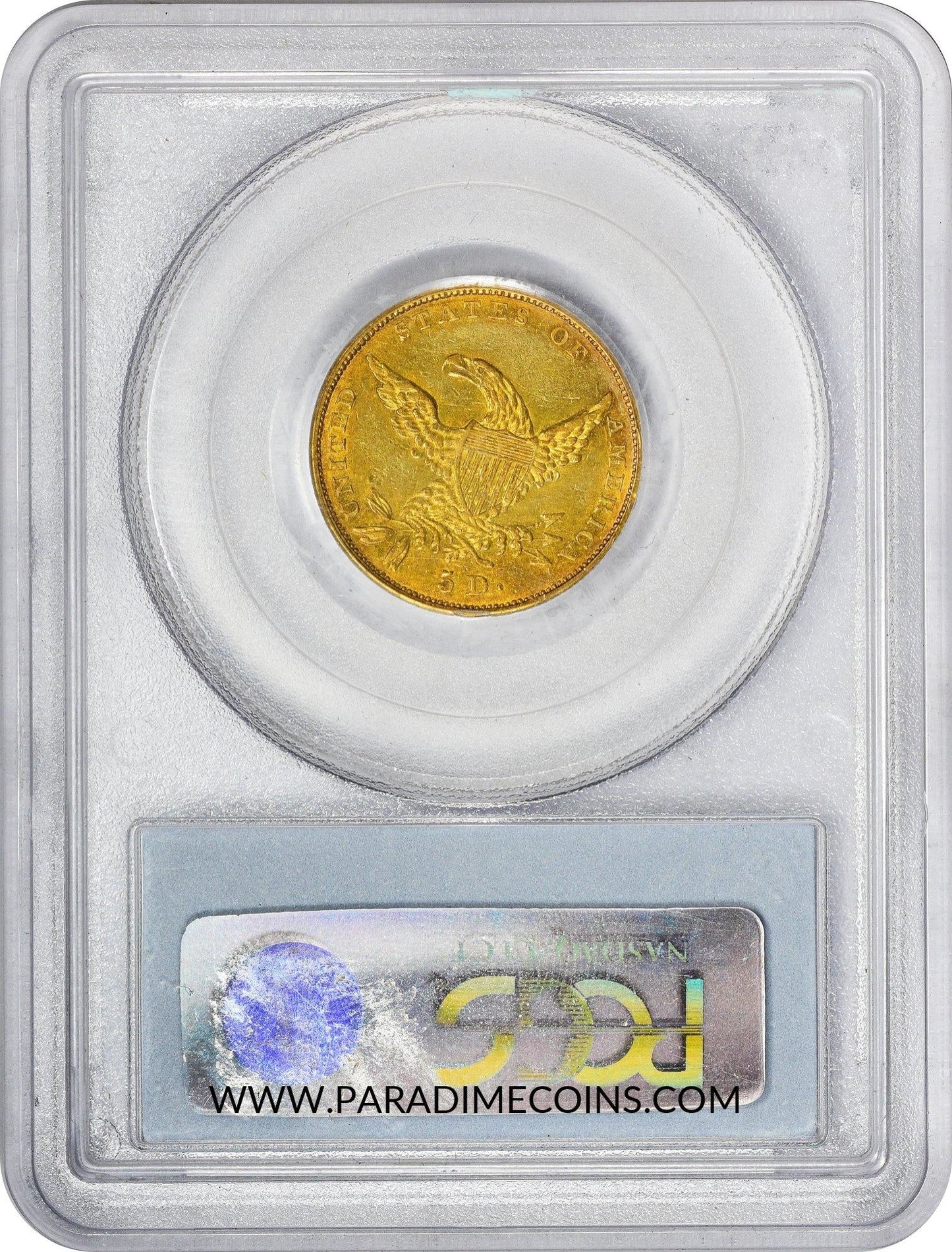 1834 $5 Classic Crosslet 4 AU53 PCGS - Paradime Coins | PCGS NGC CACG CAC Rare US Numismatic Coins For Sale