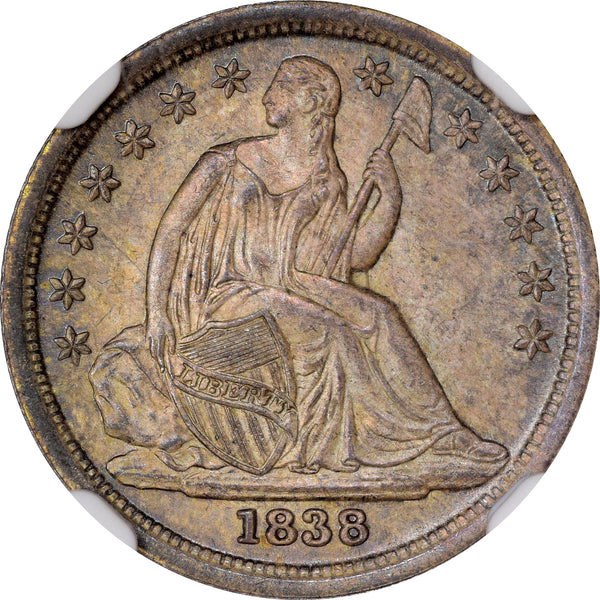 1838 10C PARTIAL DRAPERY MS66+ NGC CAC EX "Col." E.H.R Green - Paradime Coins | PCGS NGC CACG CAC Rare US Numismatic Coins For Sale