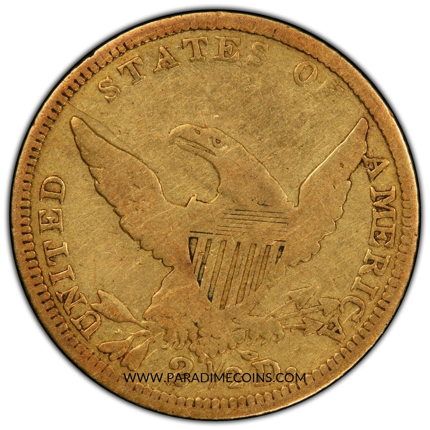 1838-C $2.5 F12 PCGS - Paradime Coins | PCGS NGC CACG CAC Rare US Numismatic Coins For Sale