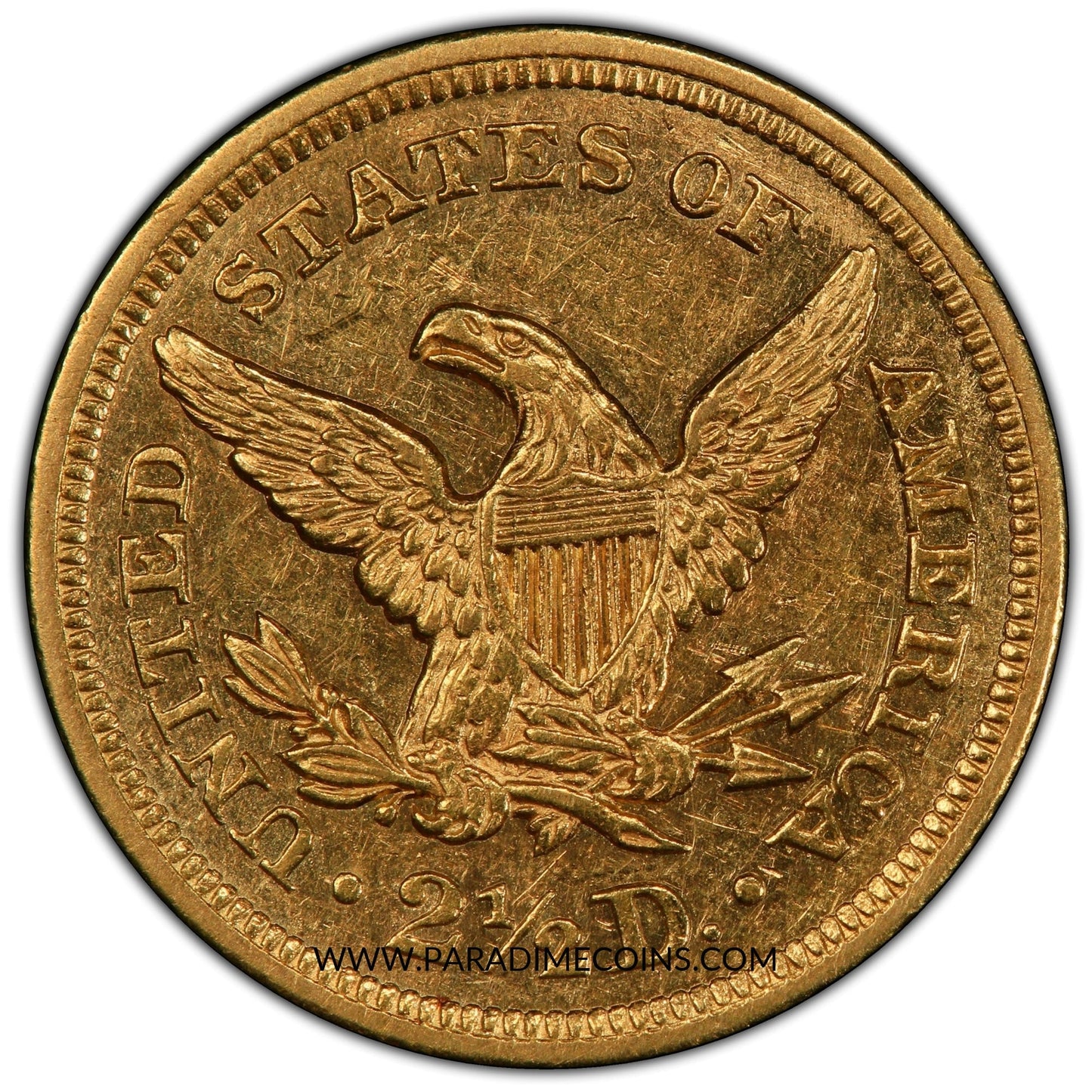 1842 $2.5 AU58 PCGS - Paradime Coins | PCGS NGC CACG CAC Rare US Numismatic Coins For Sale