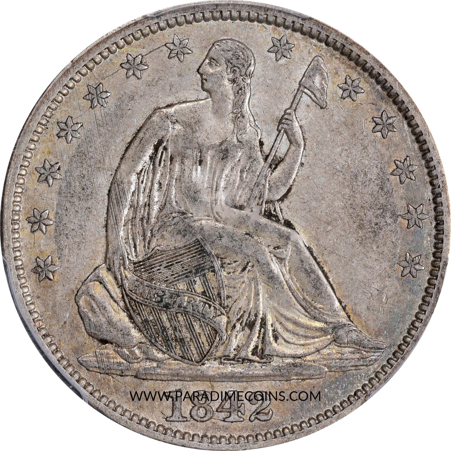 1842 50C MEDIUM DATE AU53 PCGS CAC - Paradime Coins | PCGS NGC CACG CAC Rare US Numismatic Coins For Sale