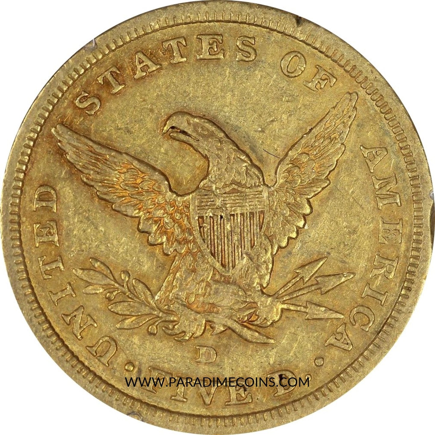 1842-D $5 SMALL DATE XF40 OGH PCGS - Paradime Coins | PCGS NGC CACG CAC Rare US Numismatic Coins For Sale