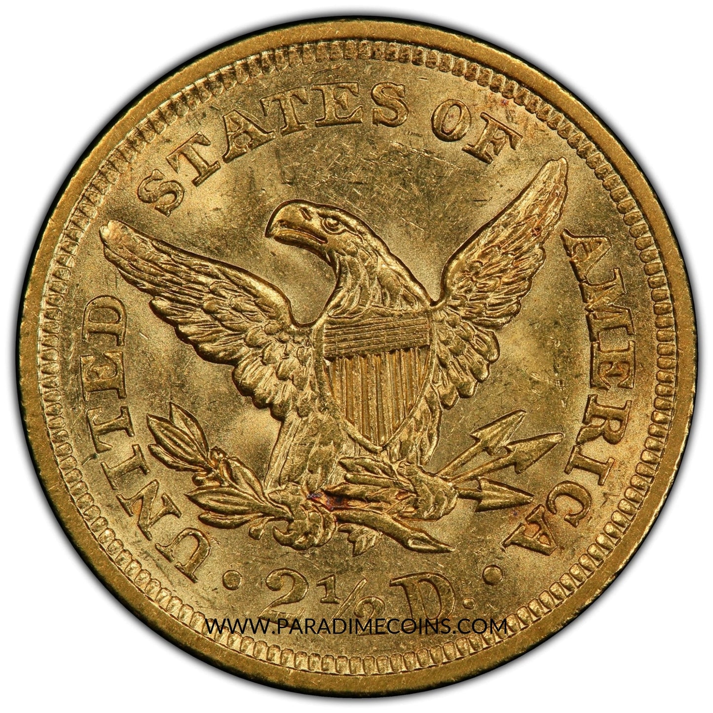 1843 $2.5 MS63 PCGS - Paradime Coins | PCGS NGC CACG CAC Rare US Numismatic Coins For Sale