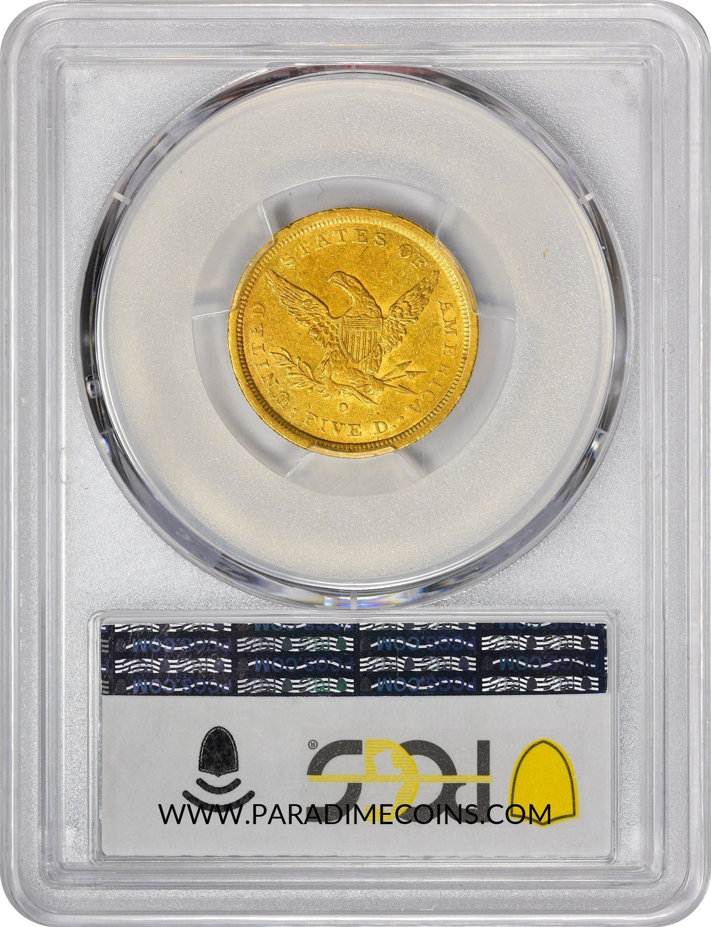 1843-O $5 SMALL LT AU58 PCGS CAC - Paradime Coins | PCGS NGC CACG CAC Rare US Numismatic Coins For Sale