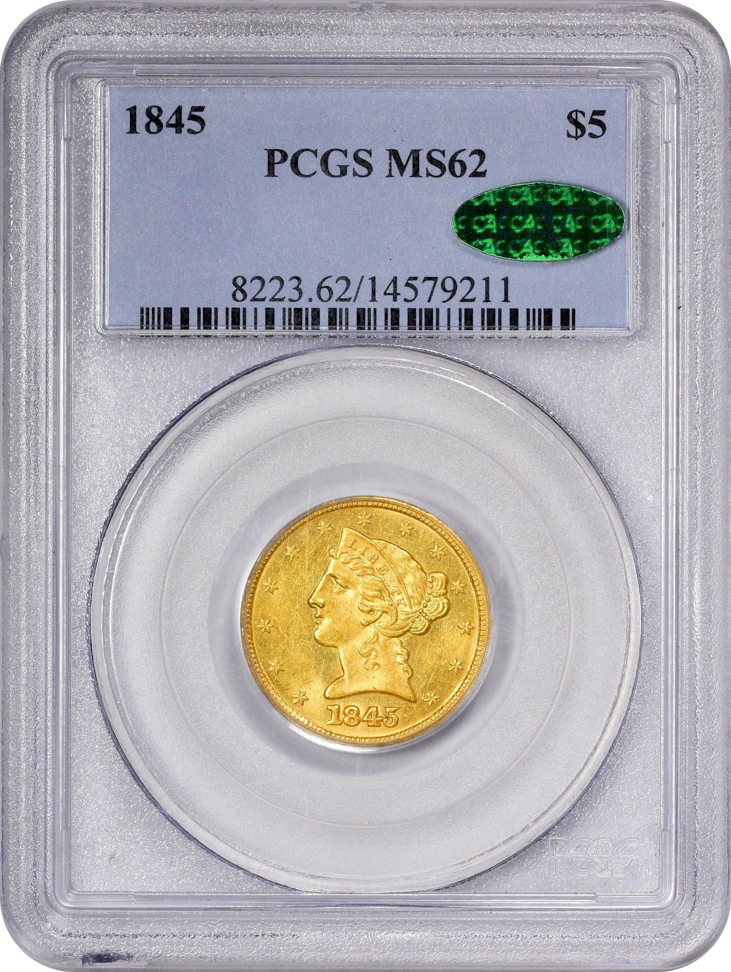 1845 $5 MS62 PCGS CAC - Paradime Coins | PCGS NGC CACG CAC Rare US Numismatic Coins For Sale