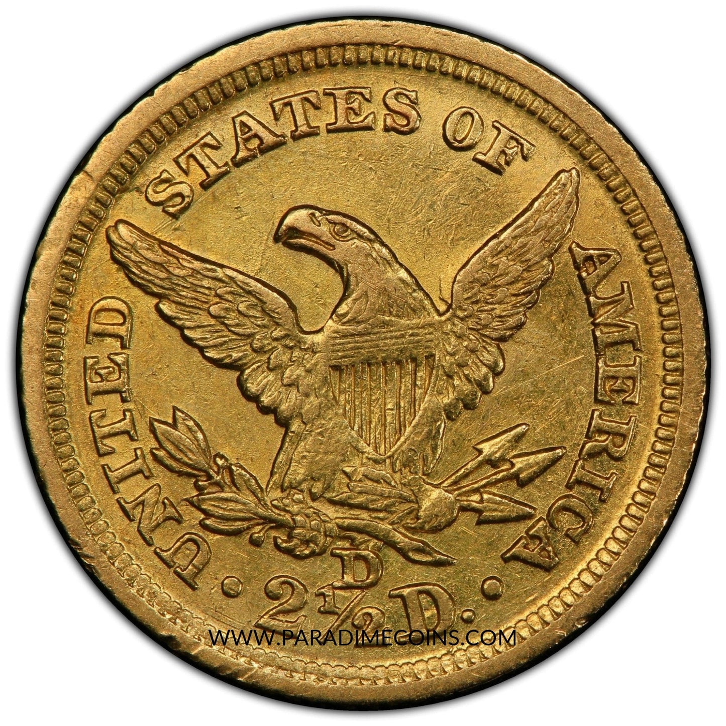 1845-D $2.5 AU55 PCGS - Paradime Coins | PCGS NGC CACG CAC Rare US Numismatic Coins For Sale