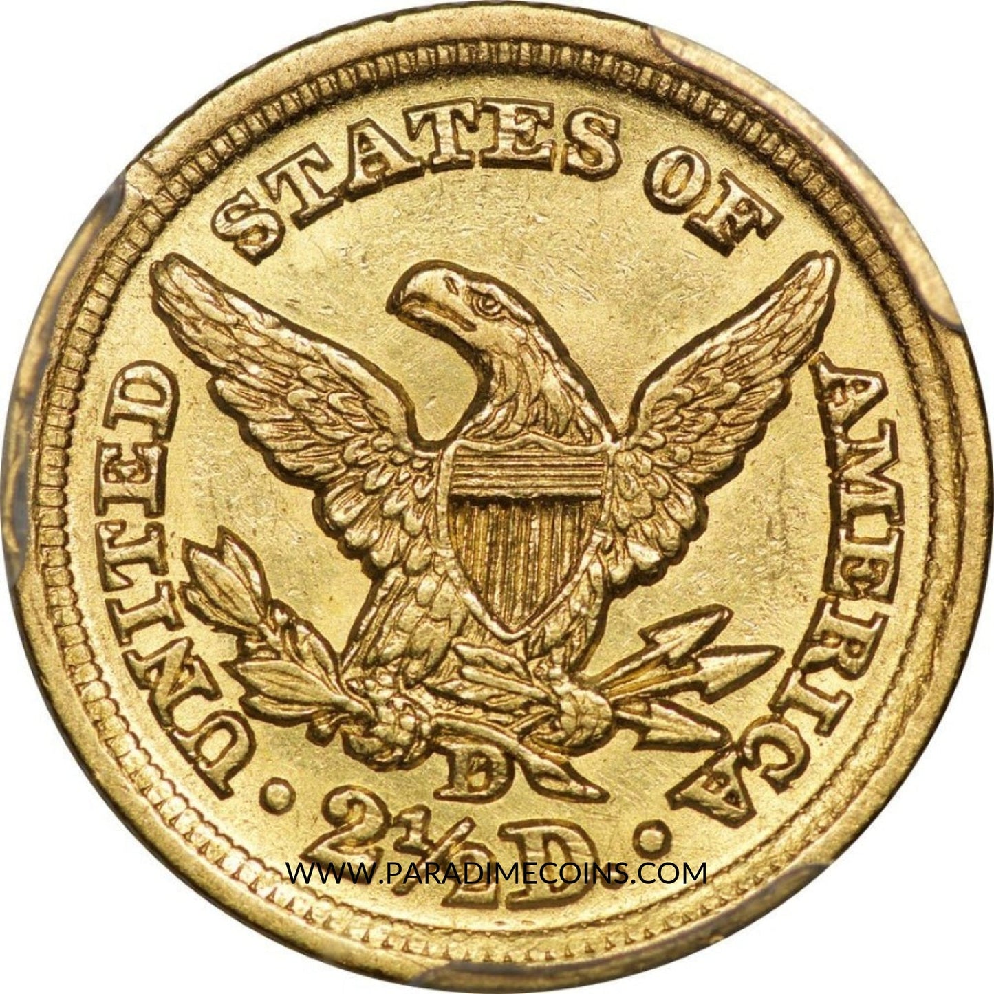 1849-D $2.5 AU58 PCGS CAC - Paradime Coins | PCGS NGC CACG CAC Rare US Numismatic Coins For Sale
