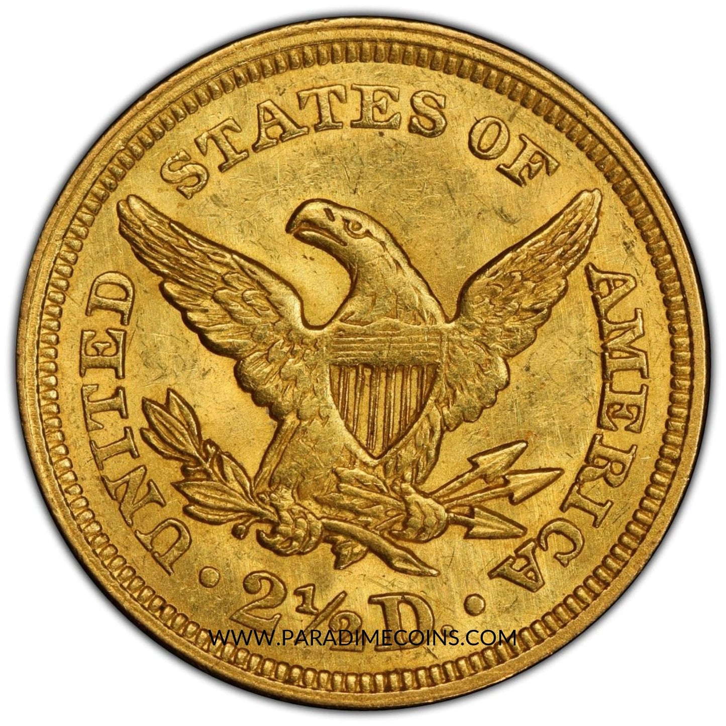 1850 $2.5 MS61 PCGS CAC - Paradime Coins | PCGS NGC CACG CAC Rare US Numismatic Coins For Sale