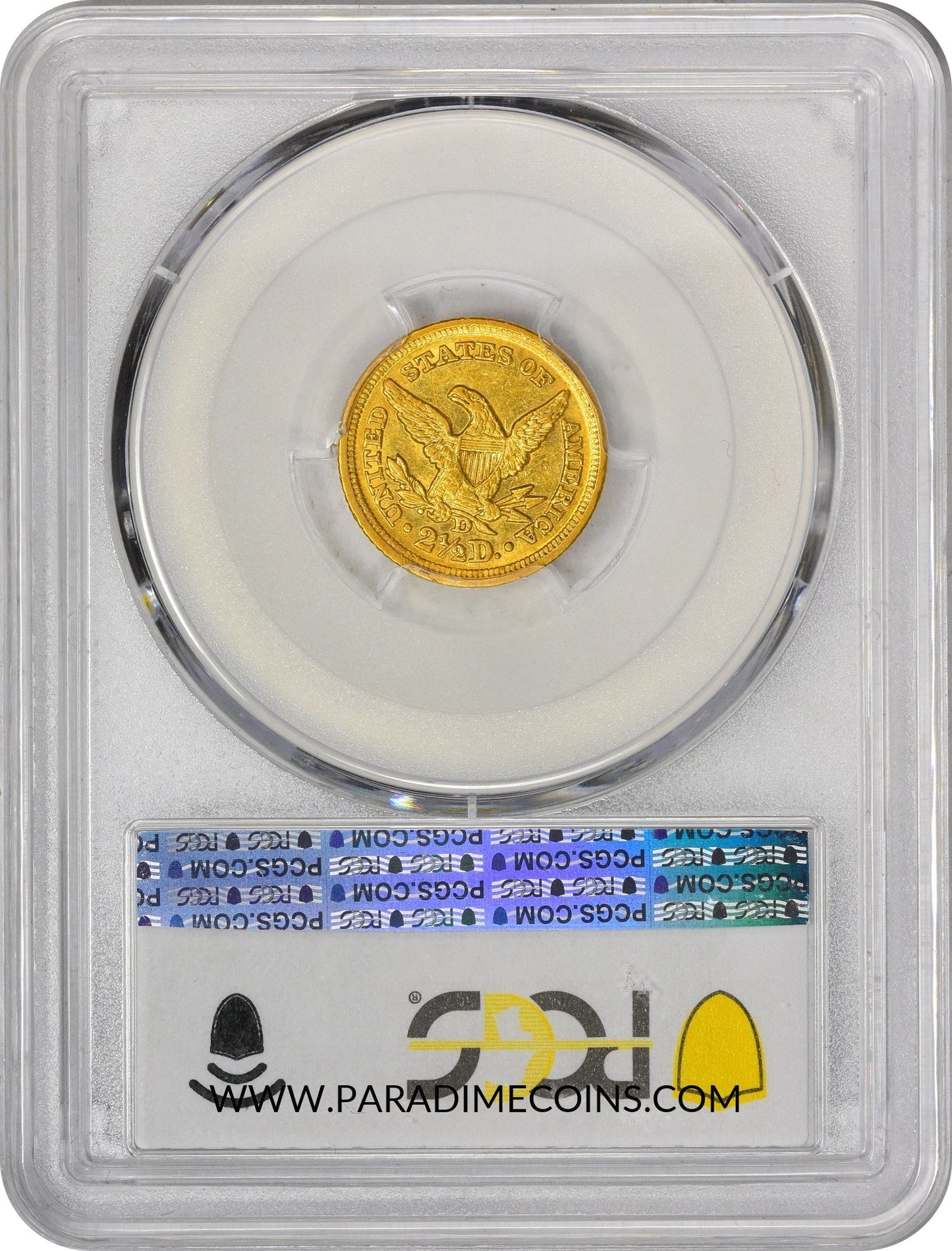 1850-D $2.5 AU58 PCGS CAC - Paradime Coins | PCGS NGC CACG CAC Rare US Numismatic Coins For Sale