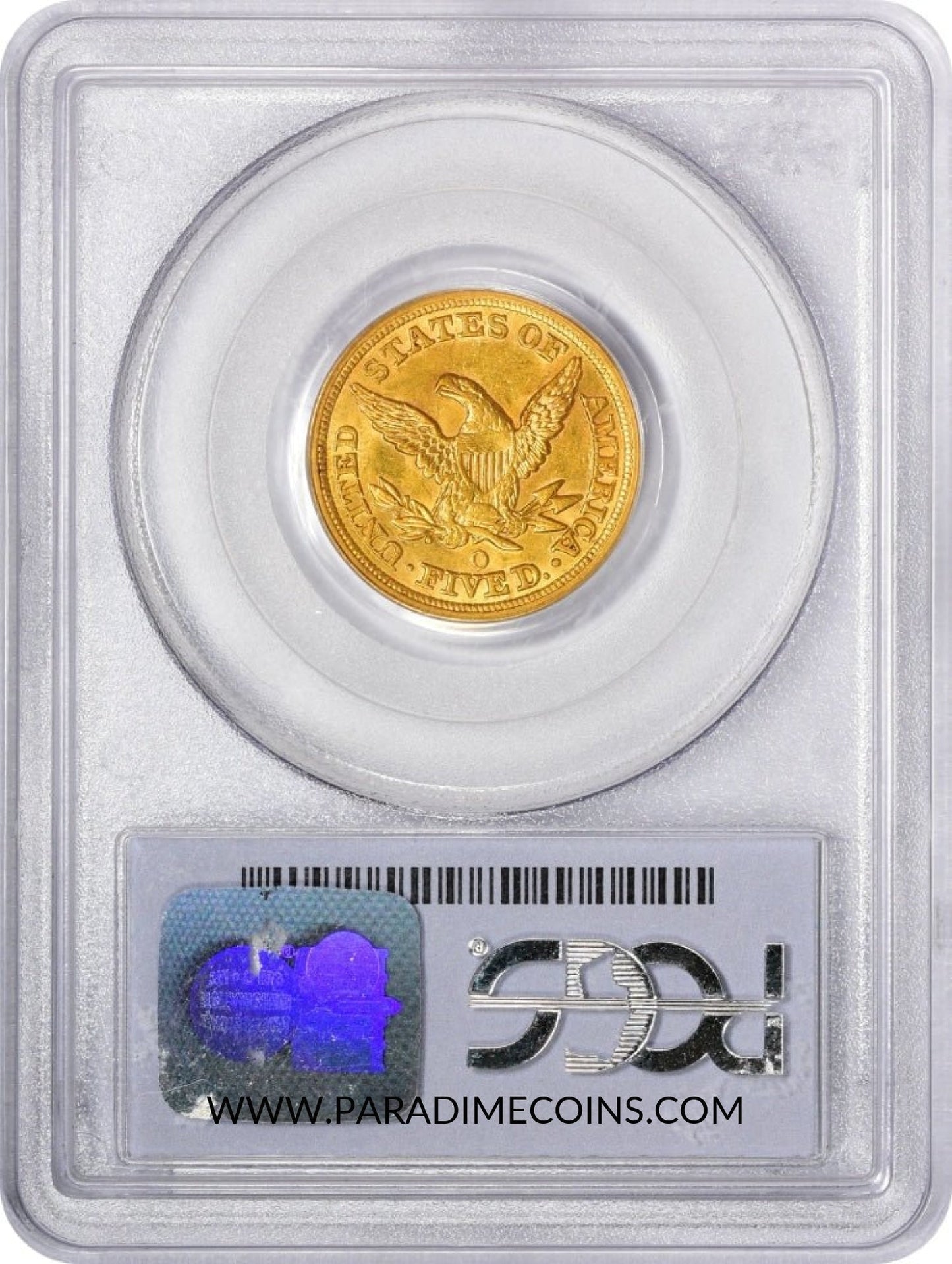 1851-O $5 AU58 PCGS CAC EX BASS - Paradime Coins | PCGS NGC CACG CAC Rare US Numismatic Coins For Sale