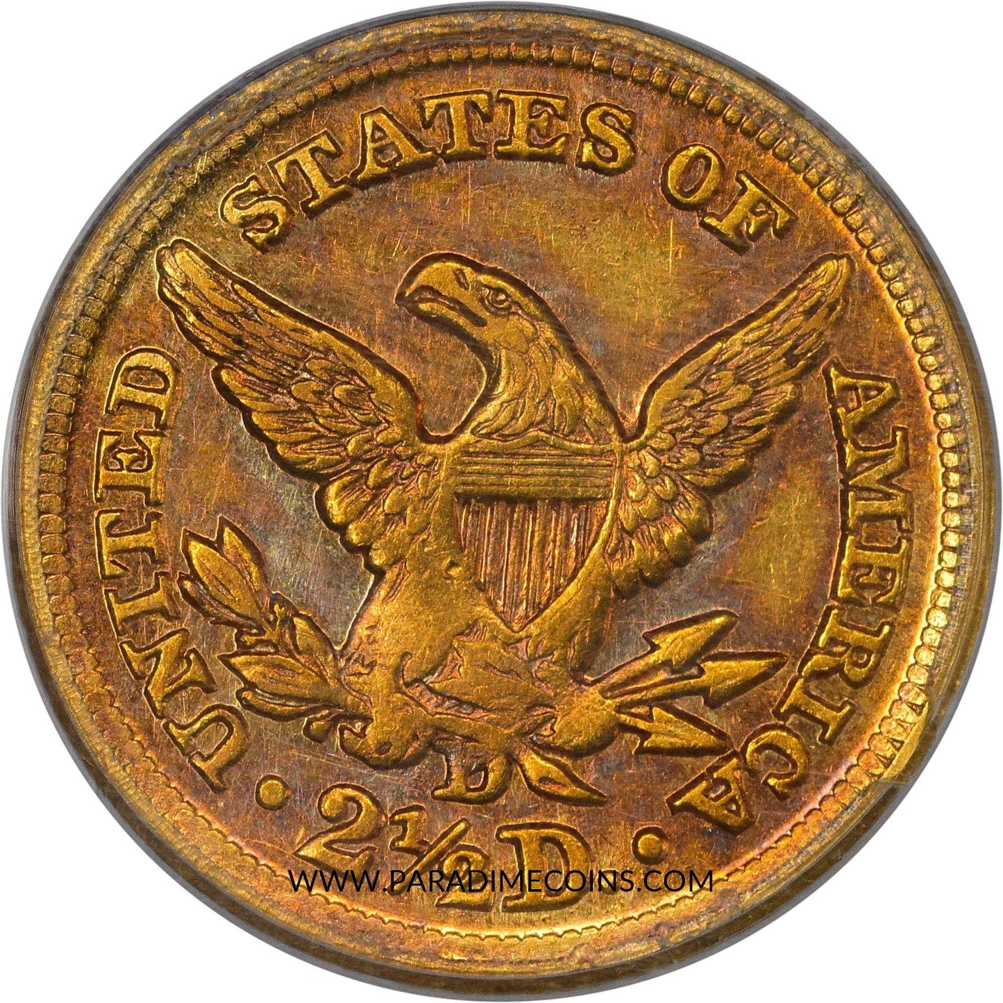 1853-D $2.5 AU55 PCGS - Paradime Coins | PCGS NGC CACG CAC Rare US Numismatic Coins For Sale