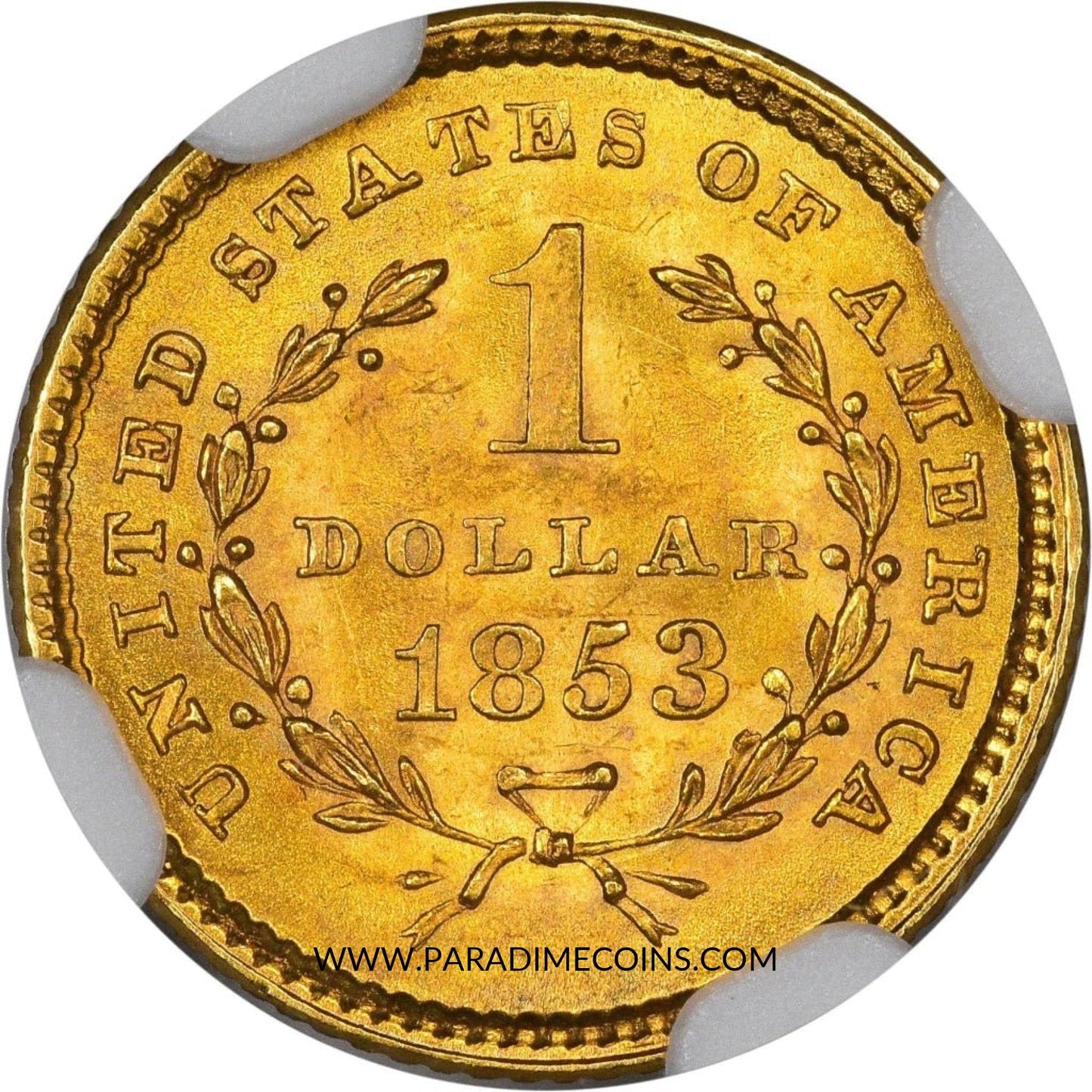 1853 G$1 MS66 NGC CAC - Paradime Coins | PCGS NGC CACG CAC Rare US Numismatic Coins For Sale
