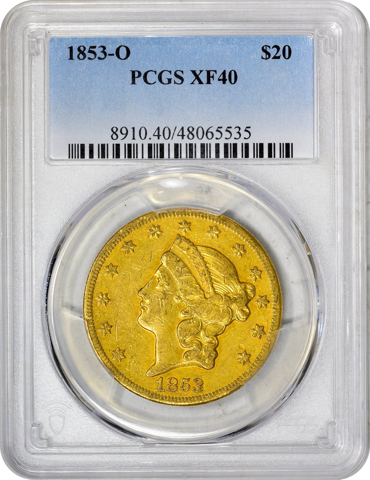 1853-O $20 XF40 PCGS - Paradime Coins | PCGS NGC CACG CAC Rare US Numismatic Coins For Sale