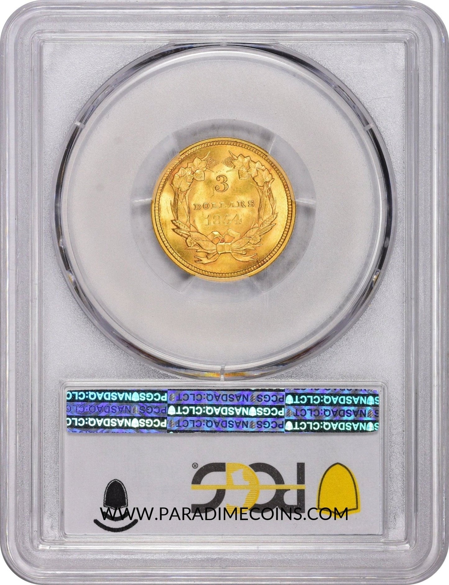1854 $3 MS64 PCGS - Paradime Coins | PCGS NGC CACG CAC Rare US Numismatic Coins For Sale