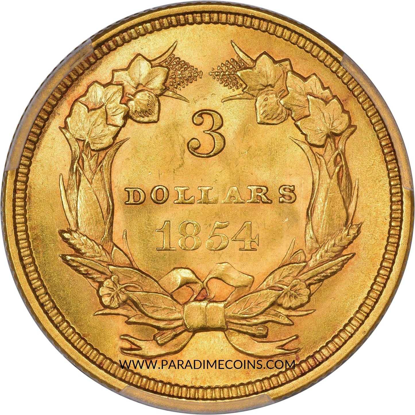 1854 $3 MS64 PCGS - Paradime Coins | PCGS NGC CACG CAC Rare US Numismatic Coins For Sale