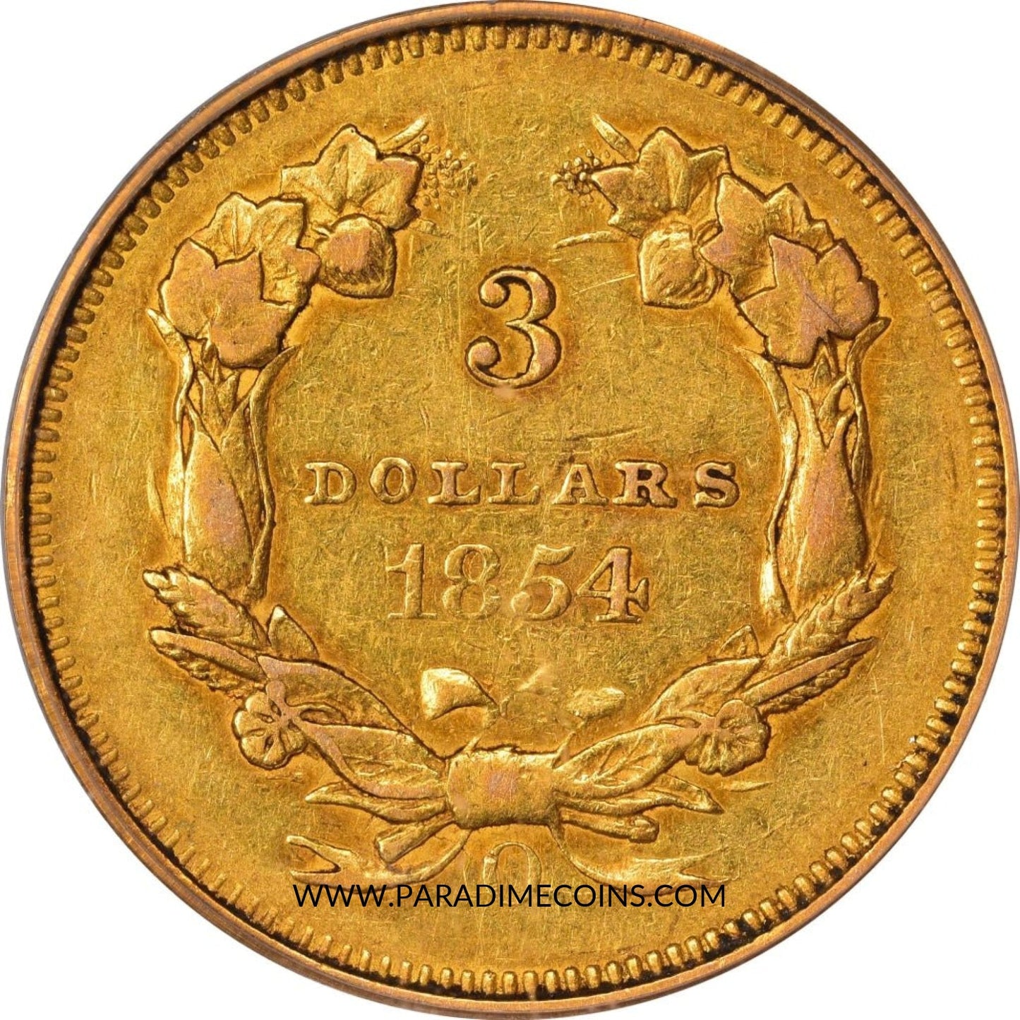 1854-O $3 AU50 PCGS CAC - Paradime Coins | PCGS NGC CACG CAC Rare US Numismatic Coins For Sale
