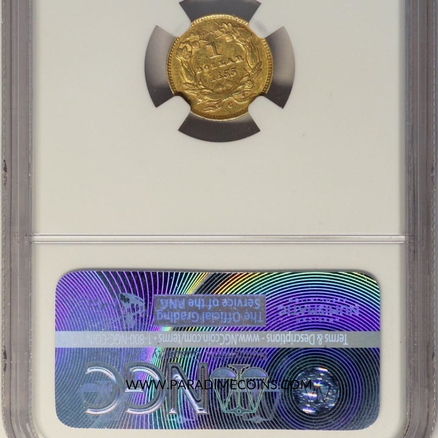 1855-C G$1 AU55 NGC CAC - Paradime Coins | PCGS NGC CACG CAC Rare US Numismatic Coins For Sale
