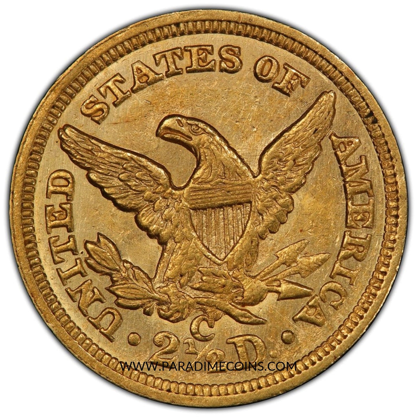 1856-C $2.5 MS61 PCGS CAC - Paradime Coins | PCGS NGC CACG CAC Rare US Numismatic Coins For Sale