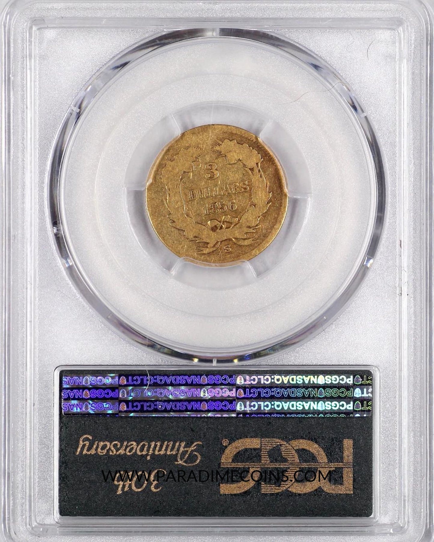 1856-S $3 AG03 PCGS CAC - Paradime Coins | PCGS NGC CACG CAC Rare US Numismatic Coins For Sale