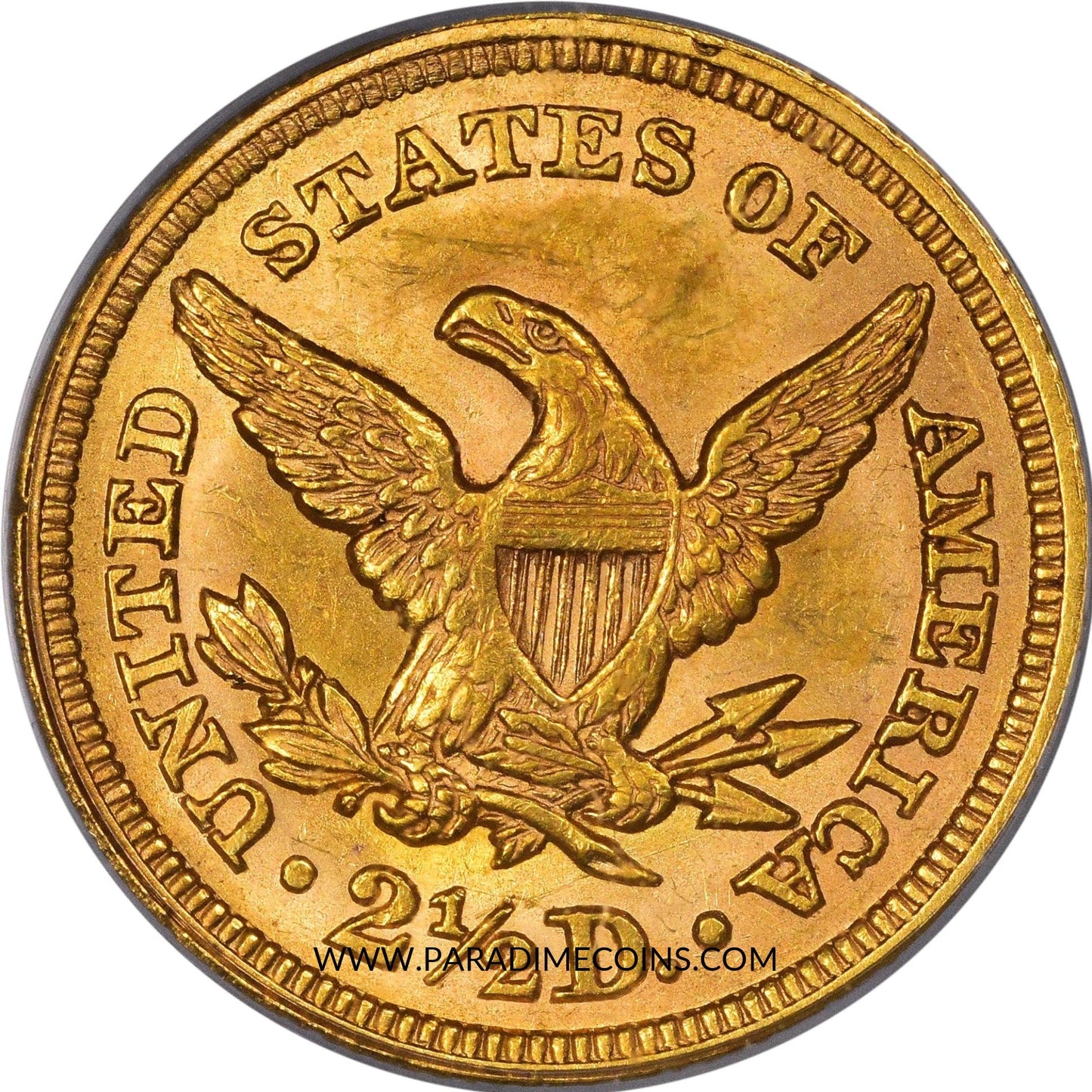 1858 $2.5 MS62 PCGS - Paradime Coins | PCGS NGC CACG CAC Rare US Numismatic Coins For Sale
