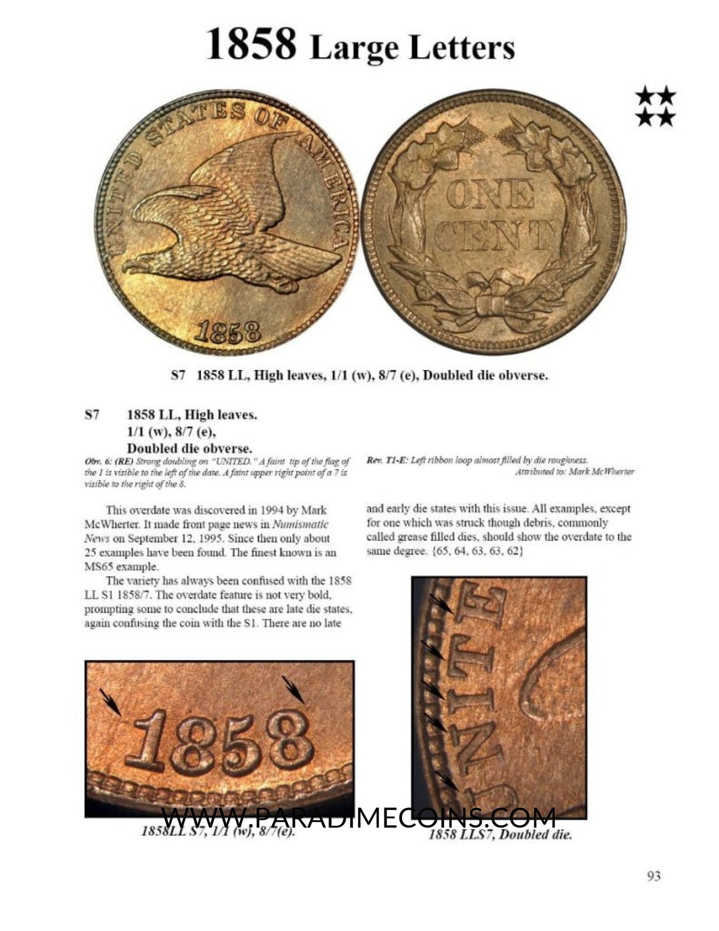 1858/7 1C MS65 PCGS CAC EEPS - Paradime Coins | PCGS NGC CACG CAC Rare US Numismatic Coins For Sale