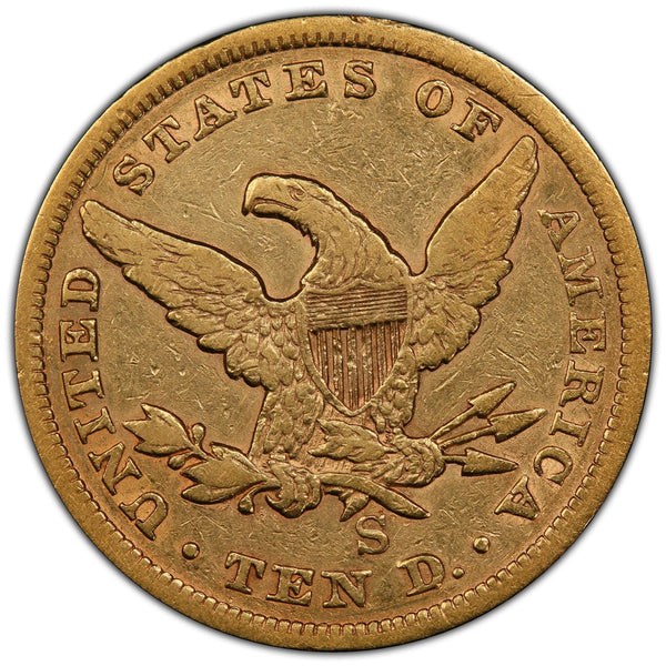 1859-S $10 VF25 PCGS - Paradime Coins | PCGS NGC CACG CAC Rare US Numismatic Coins For Sale