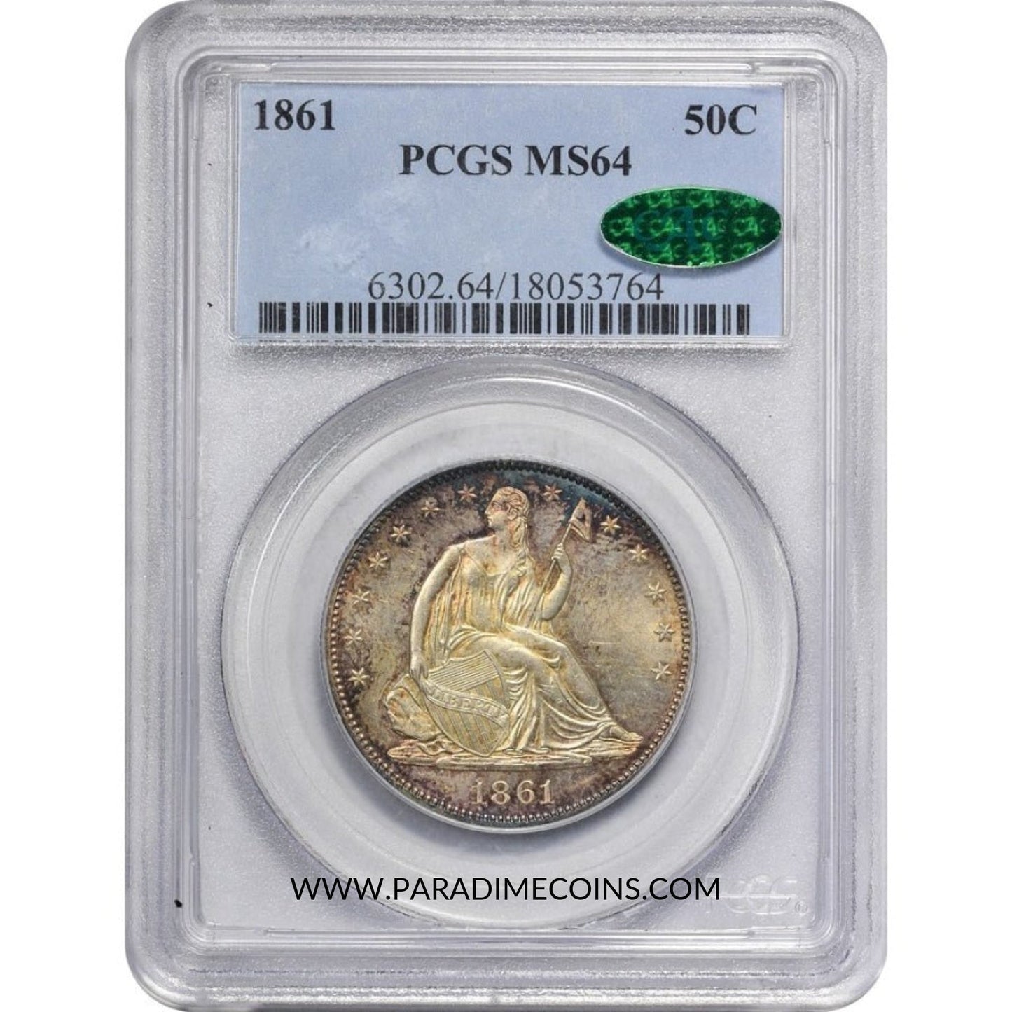 1861 50C MS64 PCGS CAC - Paradime Coins | PCGS NGC CACG CAC Rare US Numismatic Coins For Sale