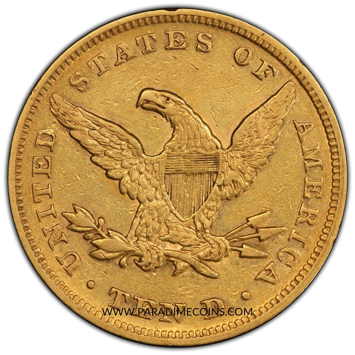 1865 $10 XF45 PCGS - Paradime Coins | PCGS NGC CACG CAC Rare US Numismatic Coins For Sale