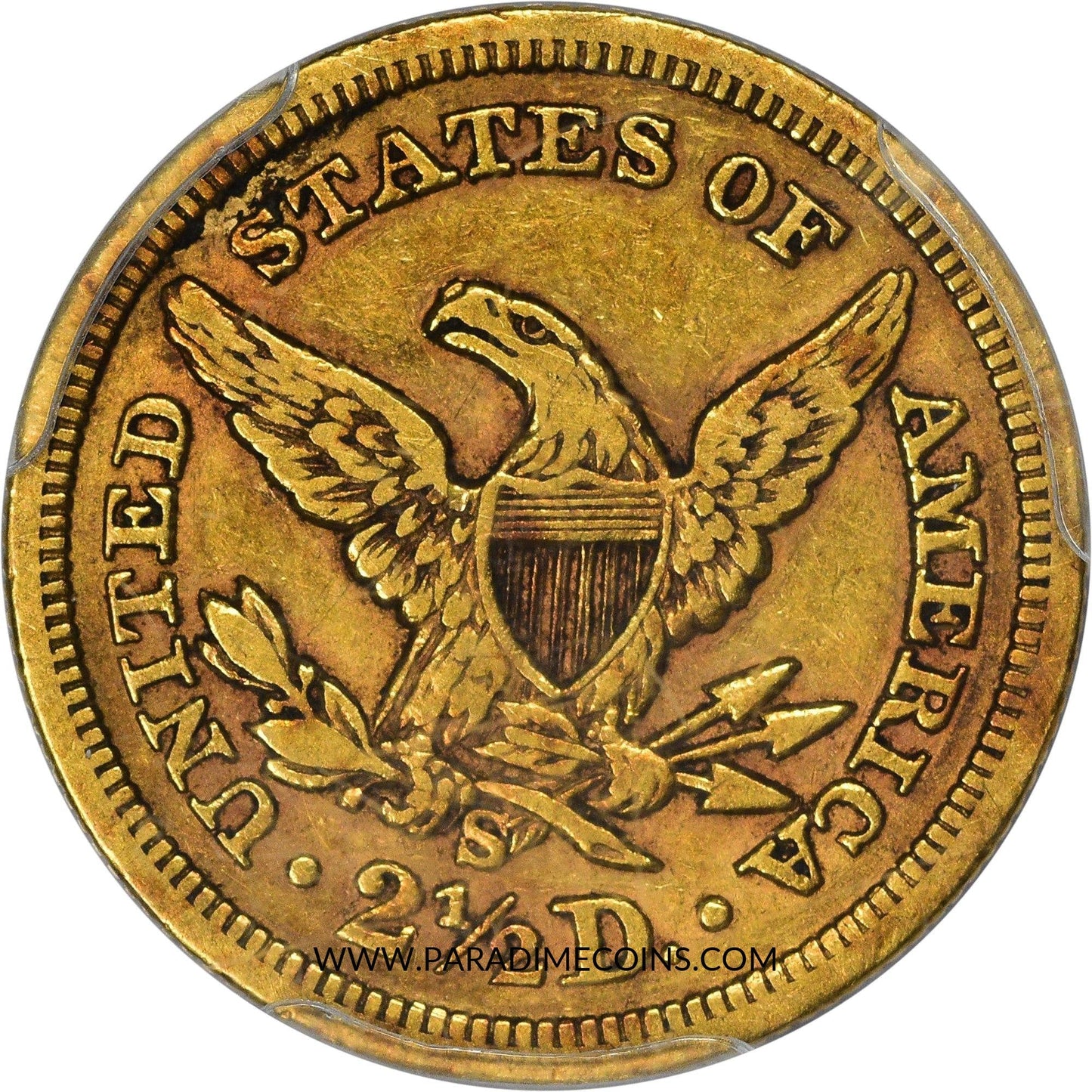 1870-S $2.5 XF40 PCGS CAC - Paradime Coins | PCGS NGC CACG CAC Rare US Numismatic Coins For Sale