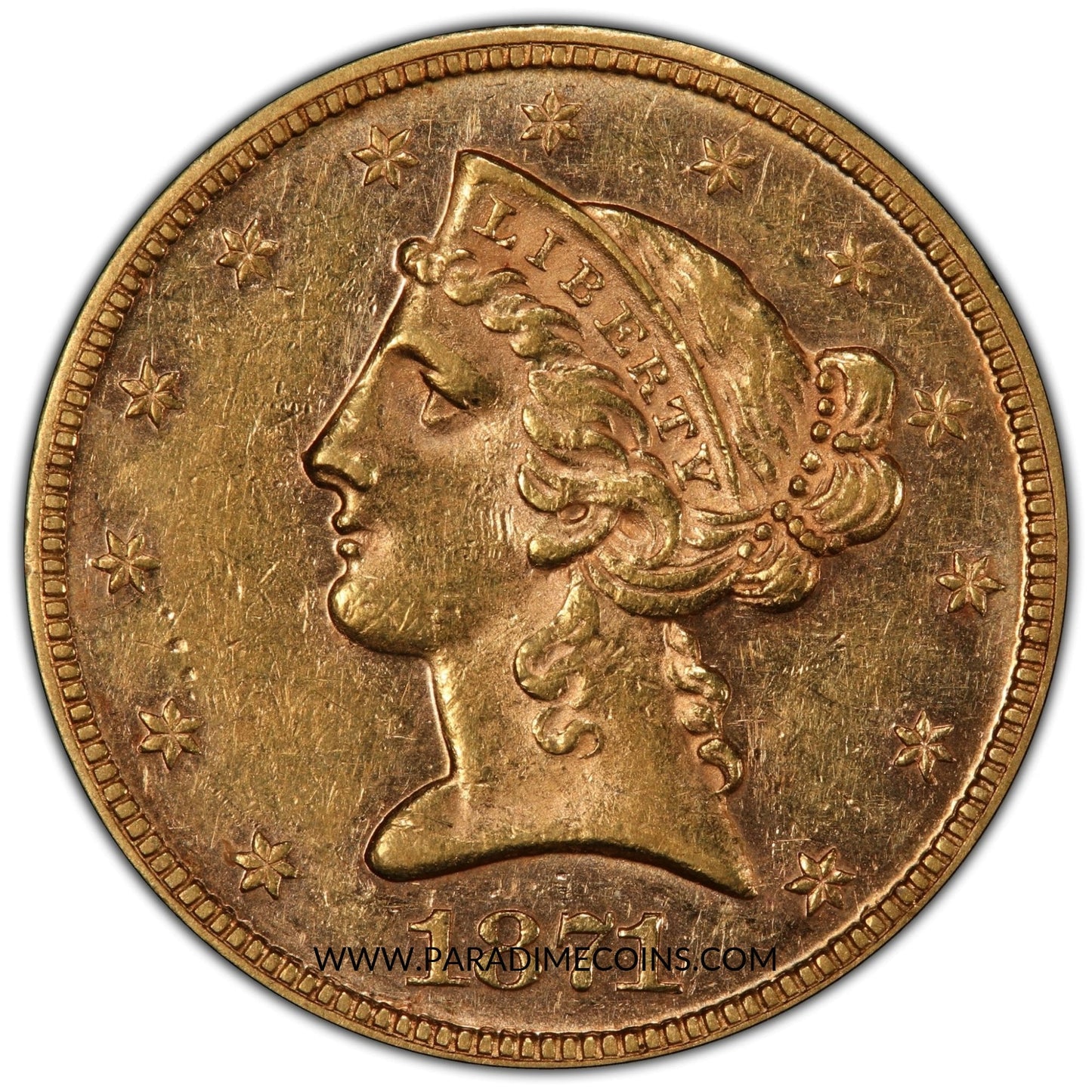 1871 $5 AU58+ PCGS - Paradime Coins | PCGS NGC CACG CAC Rare US Numismatic Coins For Sale
