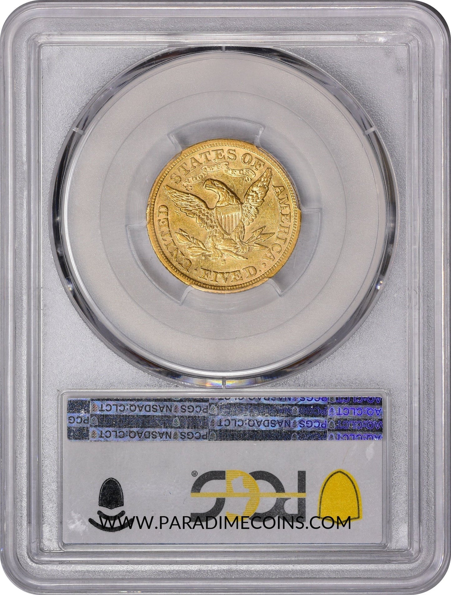 1871-S $5 AU53 PCGS - Paradime Coins | PCGS NGC CACG CAC Rare US Numismatic Coins For Sale