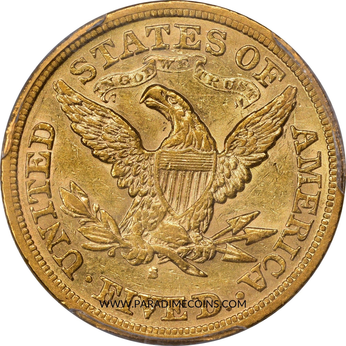 1871-S $5 AU53 PCGS - Paradime Coins | PCGS NGC CACG CAC Rare US Numismatic Coins For Sale