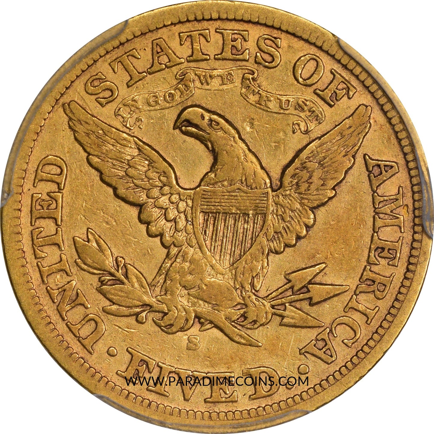 1871-S $5 XF40 PCGS - Paradime Coins | PCGS NGC CACG CAC Rare US Numismatic Coins For Sale