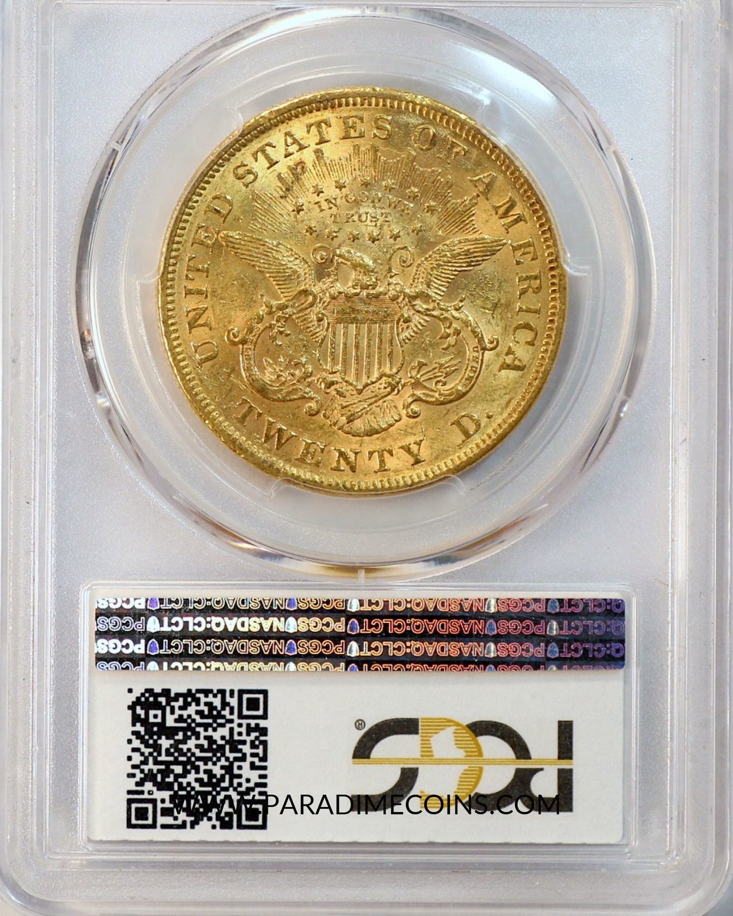 1873 $20 AU58 PCGS CAC - Paradime Coins | PCGS NGC CACG CAC Rare US Numismatic Coins For Sale