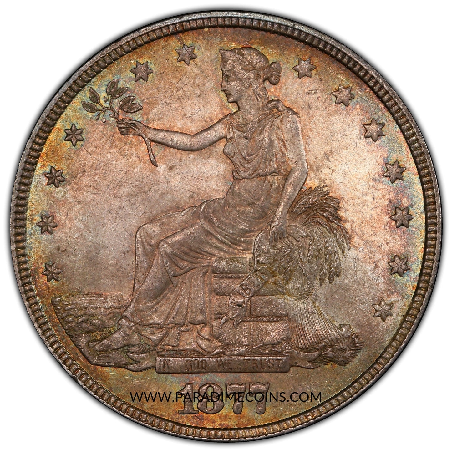 1877 T$1 MS64+ PCGS CAC - Paradime Coins | PCGS NGC CACG CAC Rare US Numismatic Coins For Sale