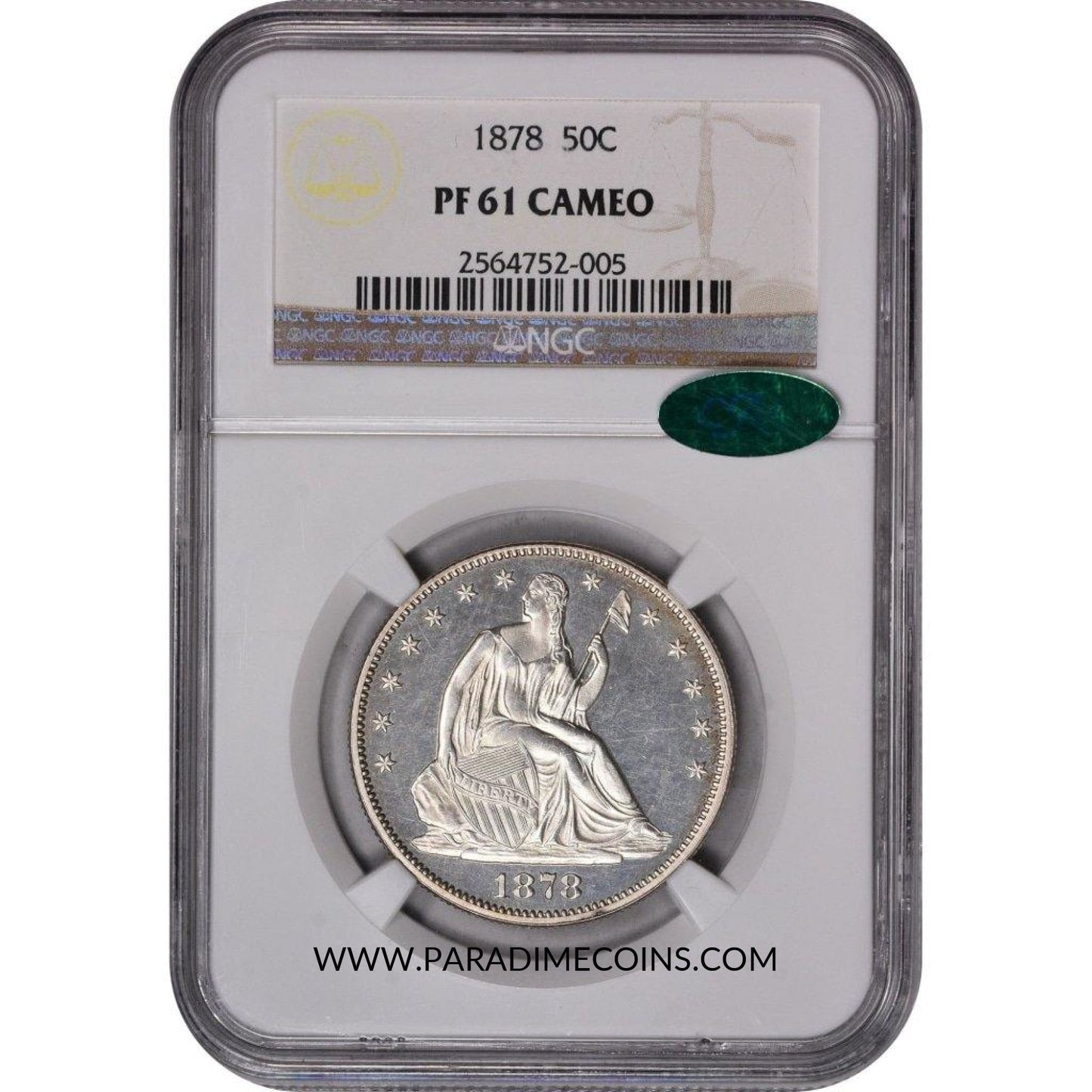 1878 50C PR61 CAMEO NGC CAC - Paradime Coins | PCGS NGC CACG CAC Rare US Numismatic Coins For Sale