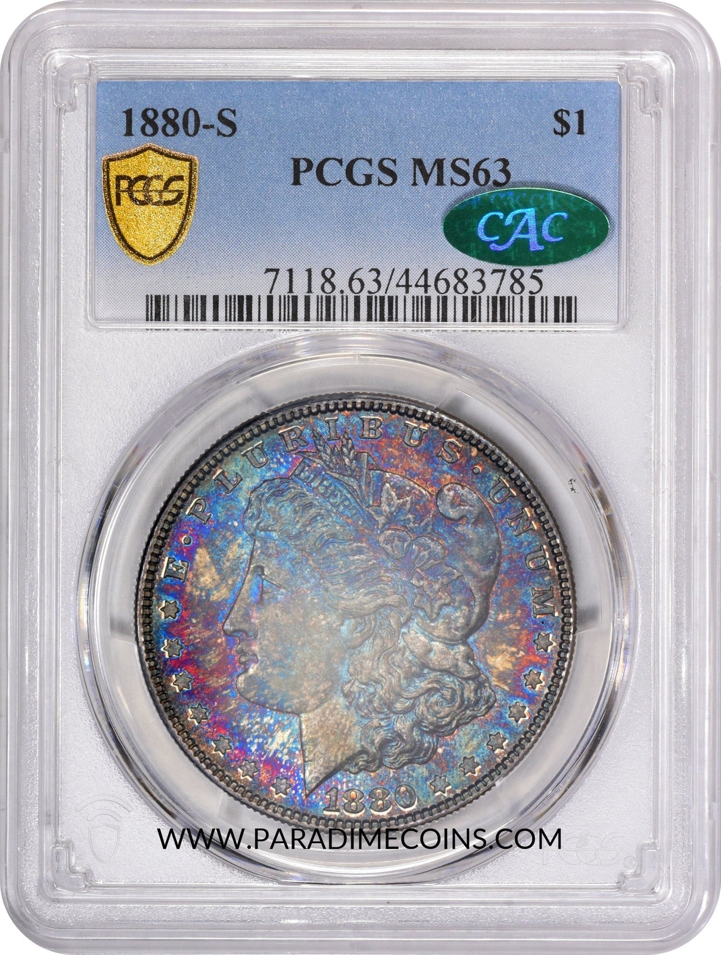 1880-S $1 MS63 PCGS CAC - Paradime Coins | PCGS NGC CACG CAC Rare US Numismatic Coins For Sale