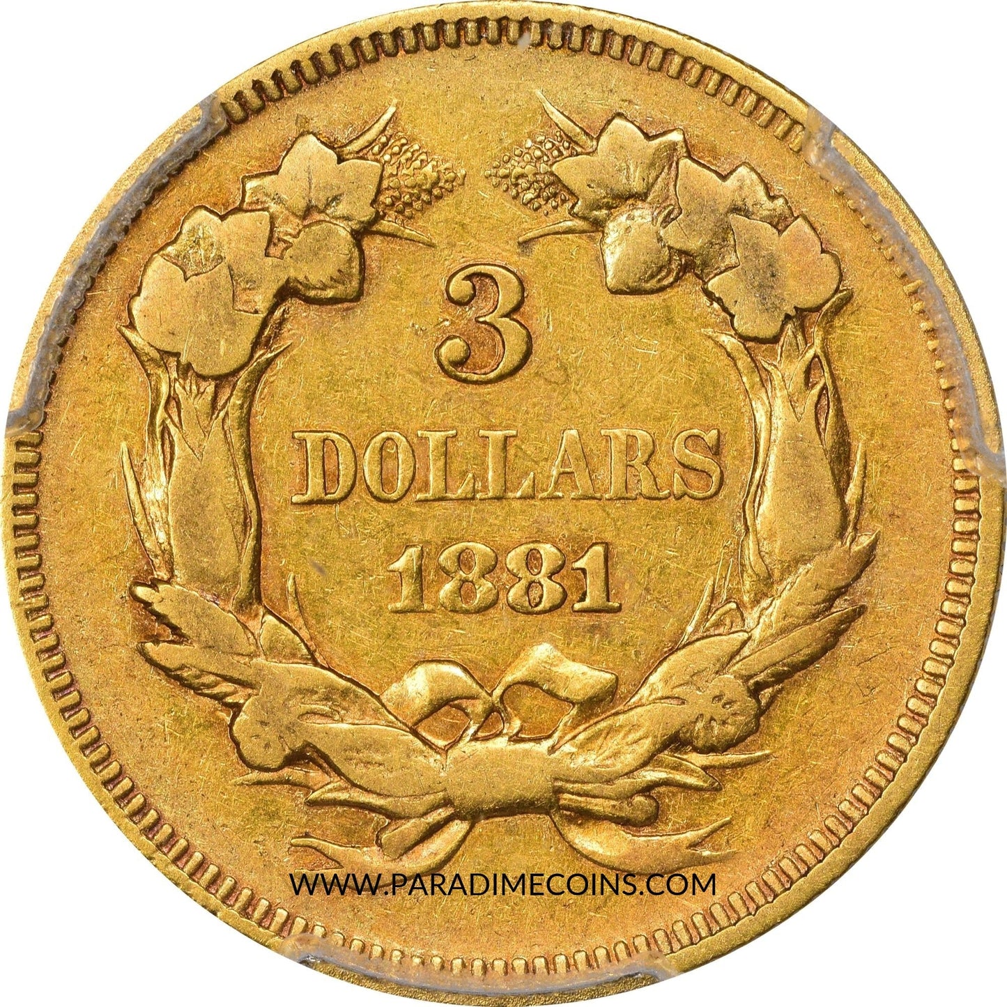 1881 $3 VF30 PCGS - Paradime Coins | PCGS NGC CACG CAC Rare US Numismatic Coins For Sale