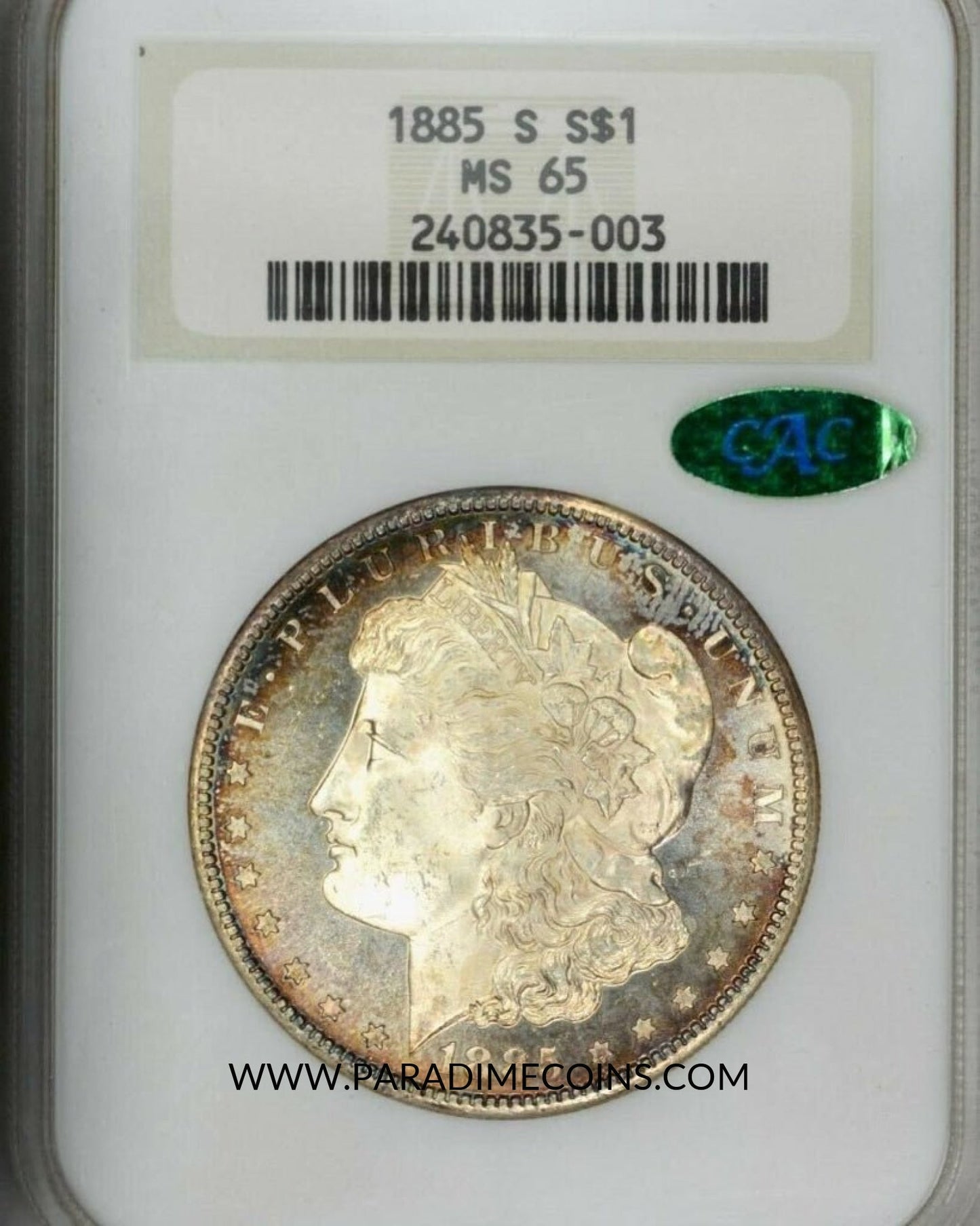 1885-S $1 MS65 OH NGC CAC - Paradime Coins | PCGS NGC CACG CAC Rare US Numismatic Coins For Sale