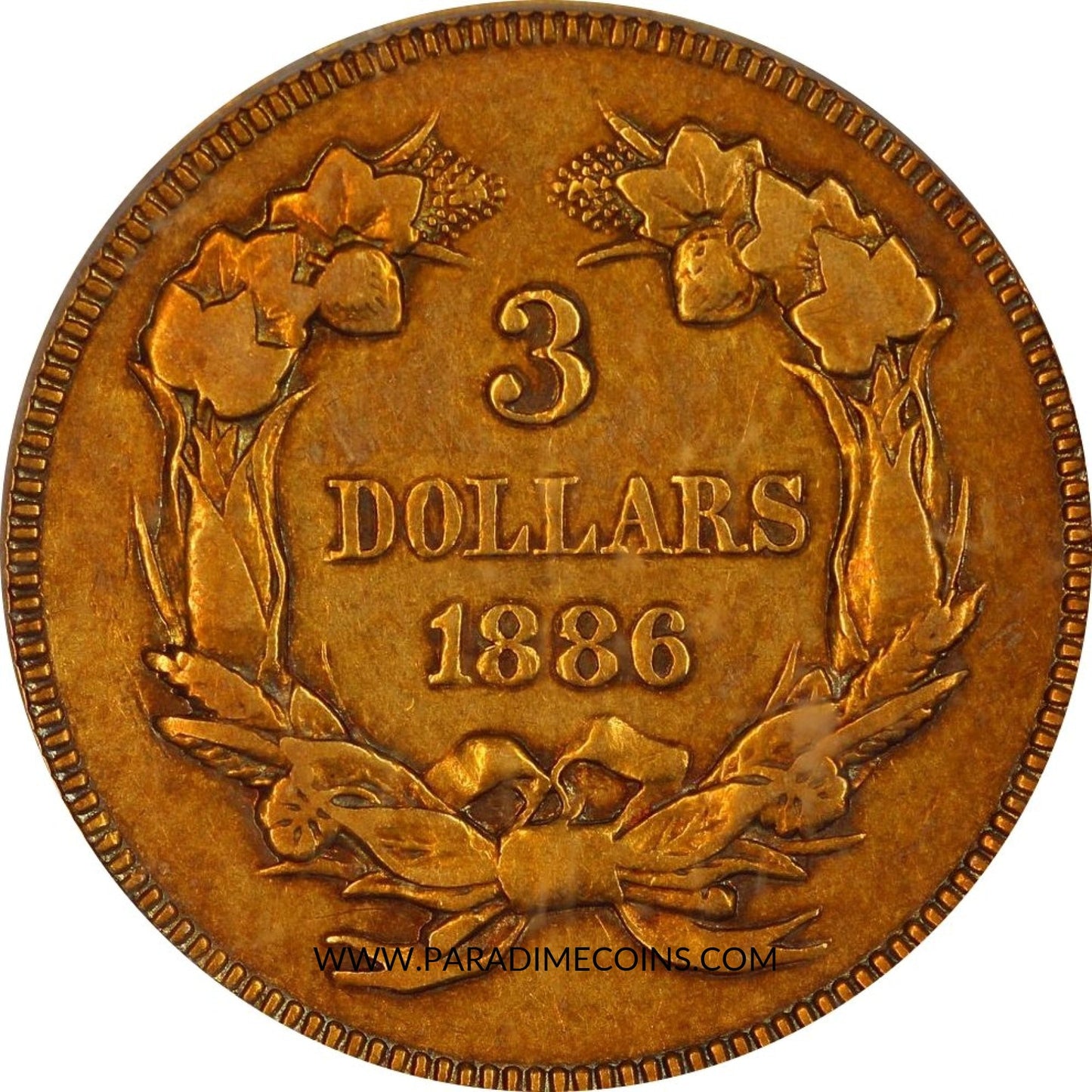 1886 $3 XF40 PCGS - Paradime Coins | PCGS NGC CACG CAC Rare US Numismatic Coins For Sale