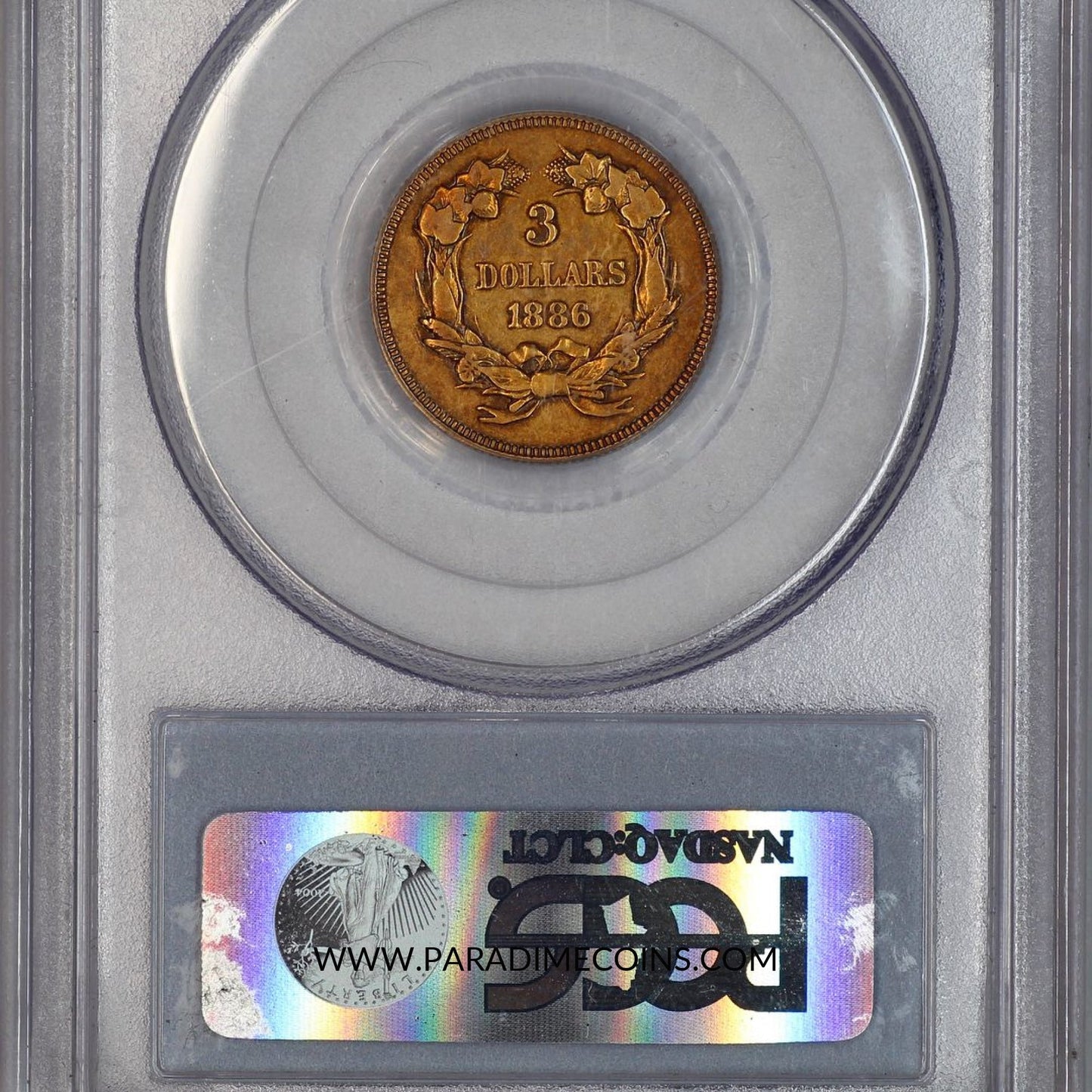 1886 $3 XF40 PCGS - Paradime Coins | PCGS NGC CACG CAC Rare US Numismatic Coins For Sale