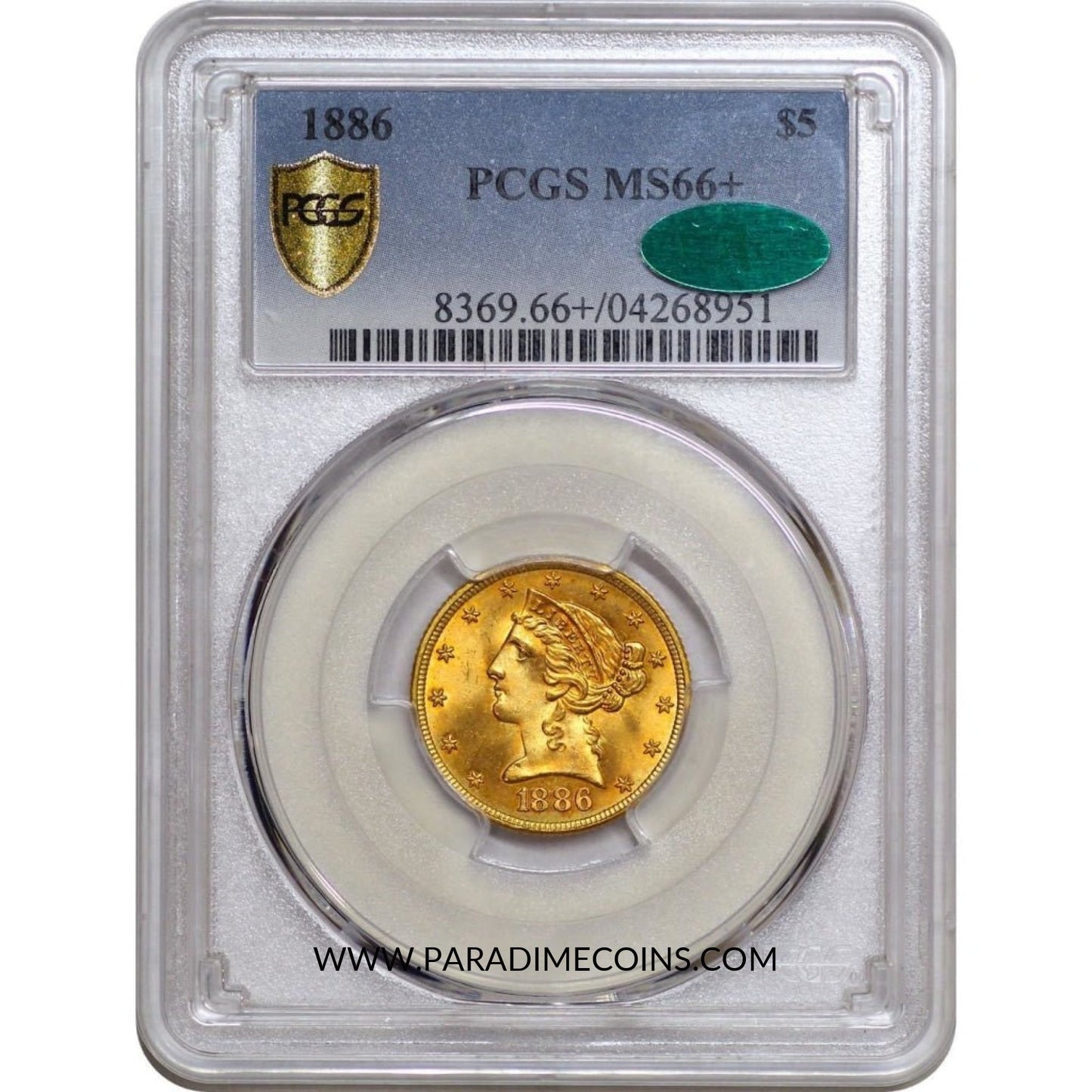 1886 $5 MS66+ PCGS CAC - Paradime Coins | PCGS NGC CACG CAC Rare US Numismatic Coins For Sale